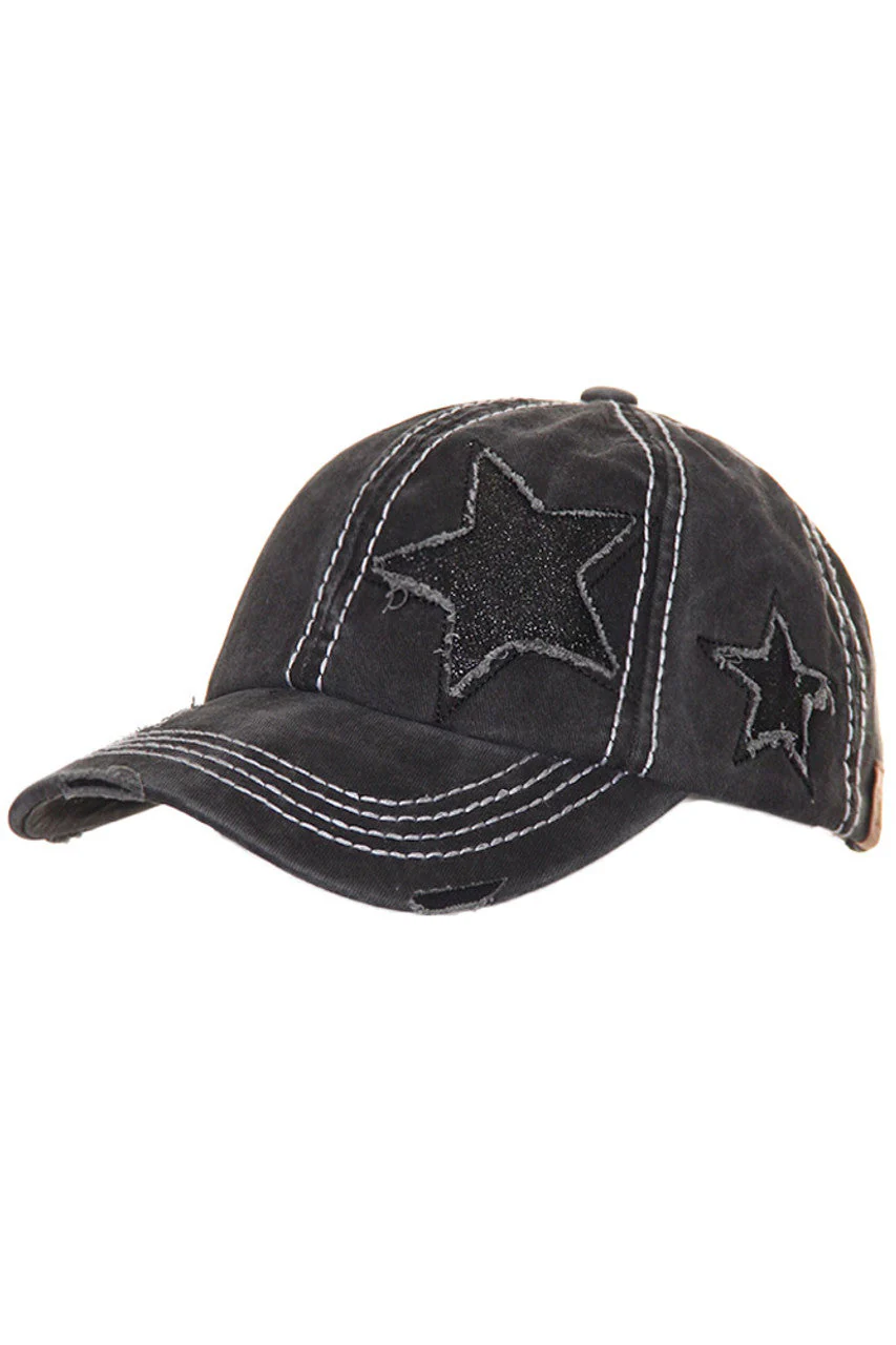 C.C GLITTER STAR BASEBALL PONYCAP - Image 3