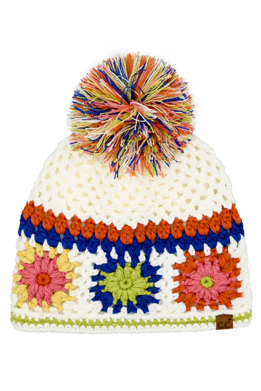 C.C Hand Made Crochet Pom Beanie - Image 3