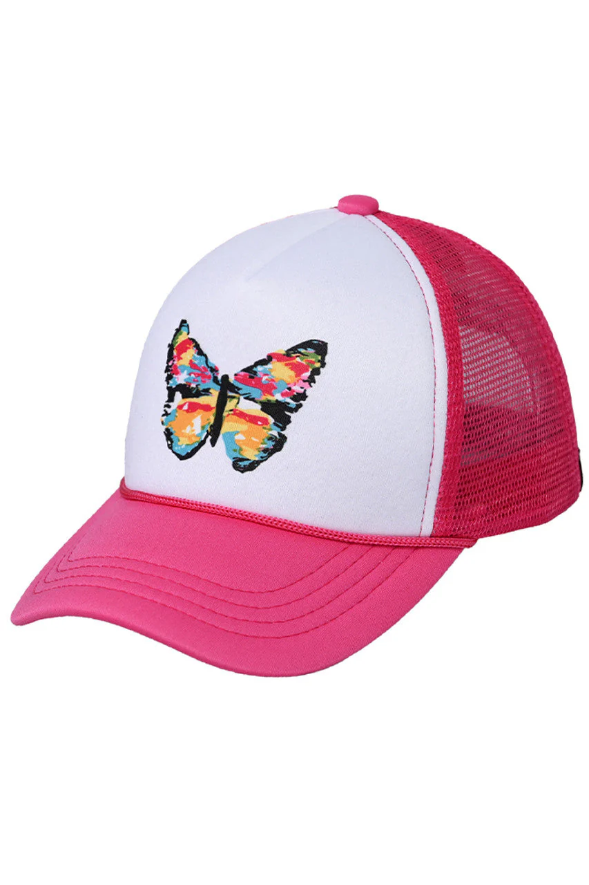 C.C Hand Painted Abstract Butterfly Trucker Cap - Image 2