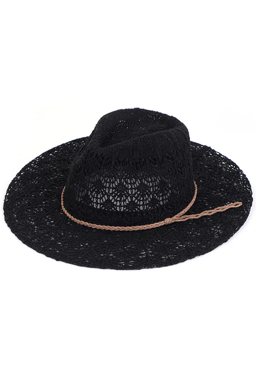 C.C HORSESHOE LACE KNITTING PANAMA HAT - Image 2