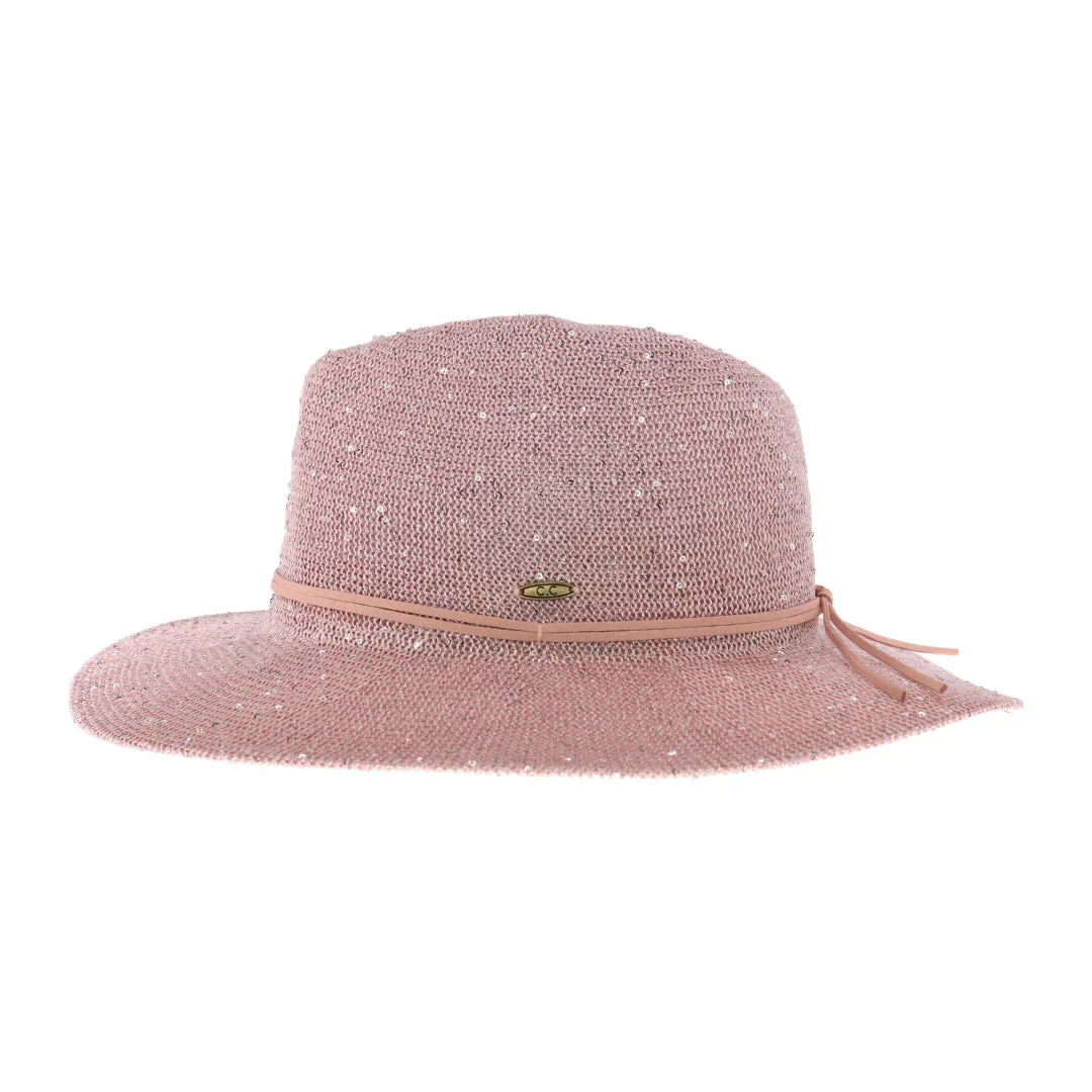 C.C Knitted Panama Hat with Sequins - Image 2