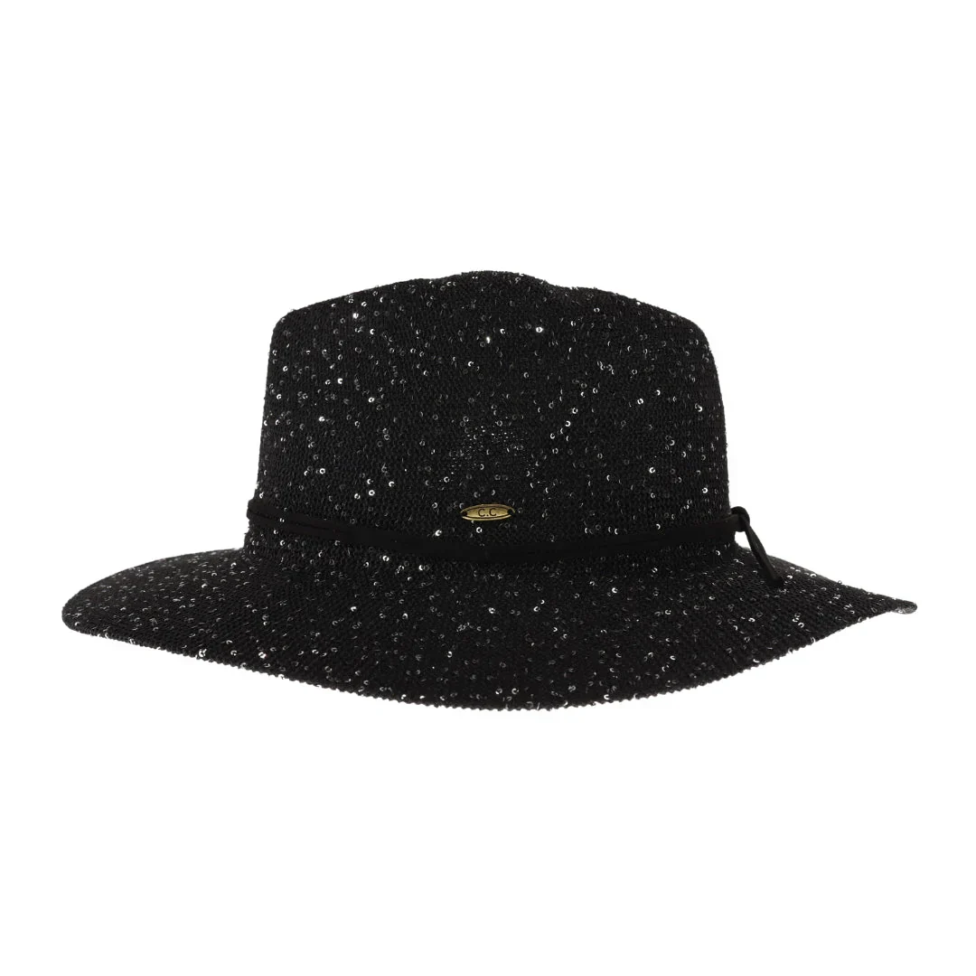 C.C Knitted Panama Hat with Sequins - Image 3
