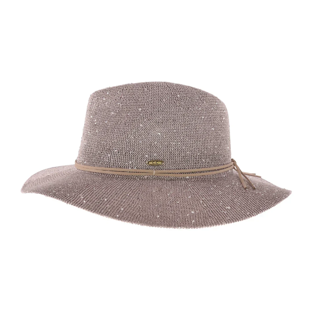 C.C Knitted Panama Hat with Sequins - Image 4