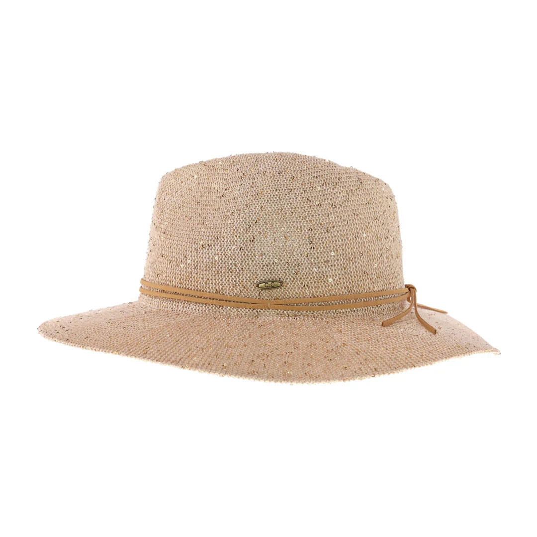 C.C Knitted Panama Hat with Sequins - Image 6