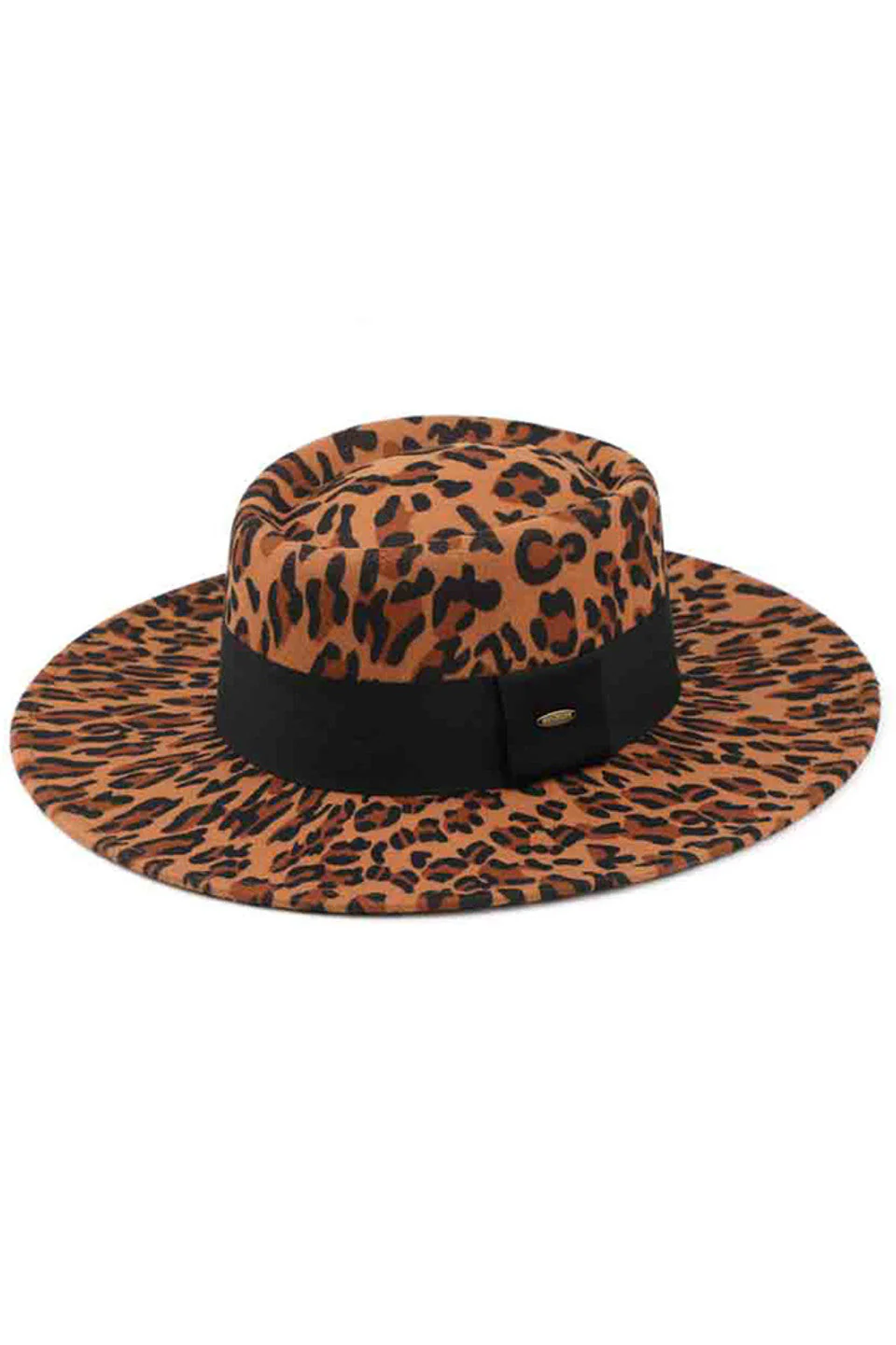 C.C Leopard Telescope Crown Vegan Felt Hat