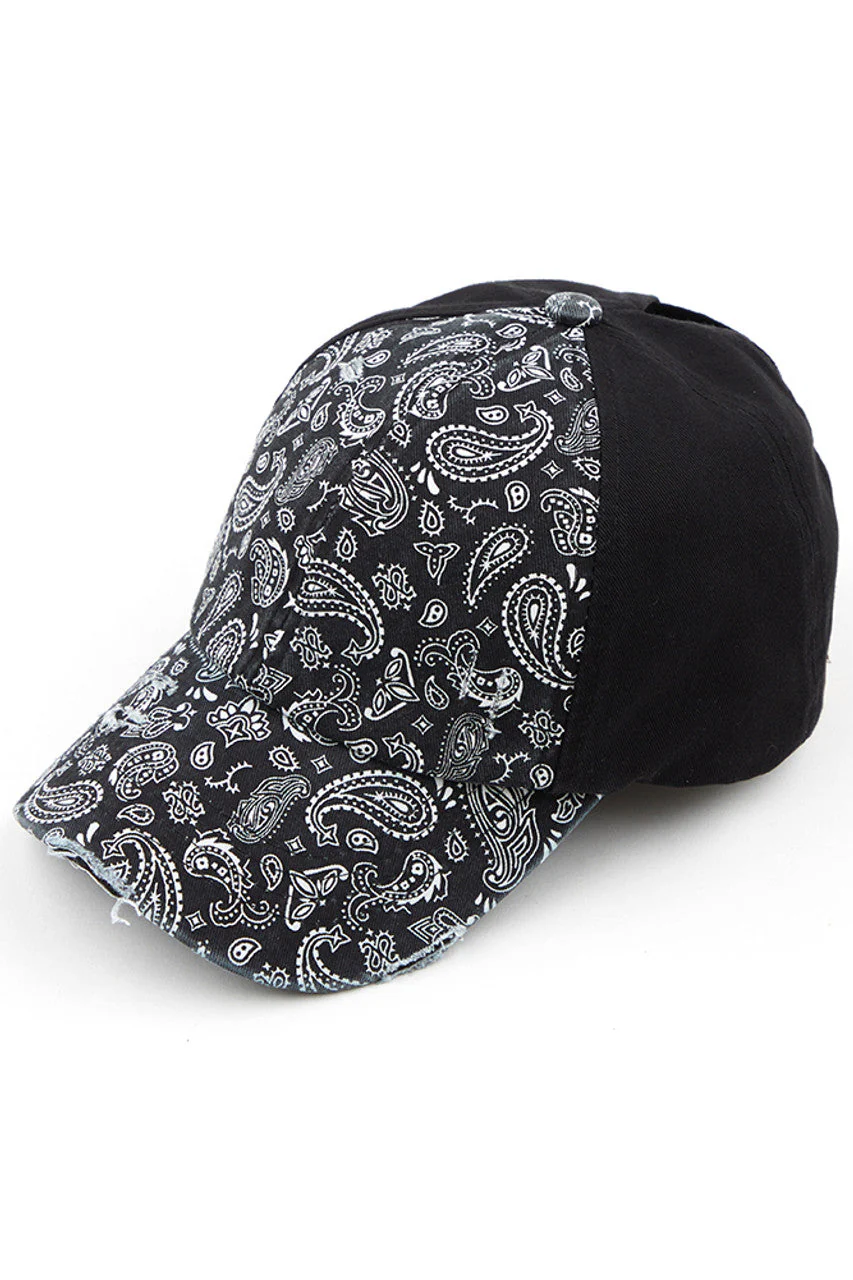 C.C Paisley Ponytail Baseball Cap