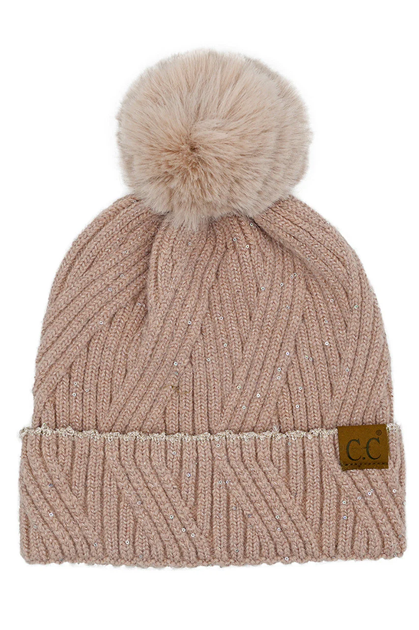 C.C Sequin with Pom Beanie - Image 3