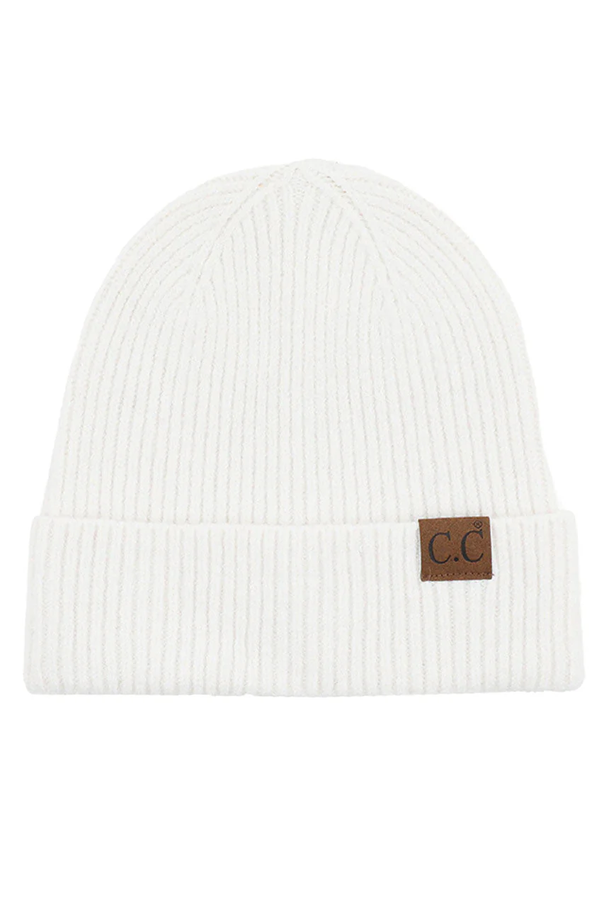 C.C Soft Recycled Fine Yarn Cuff Beanie Hats - Image 7