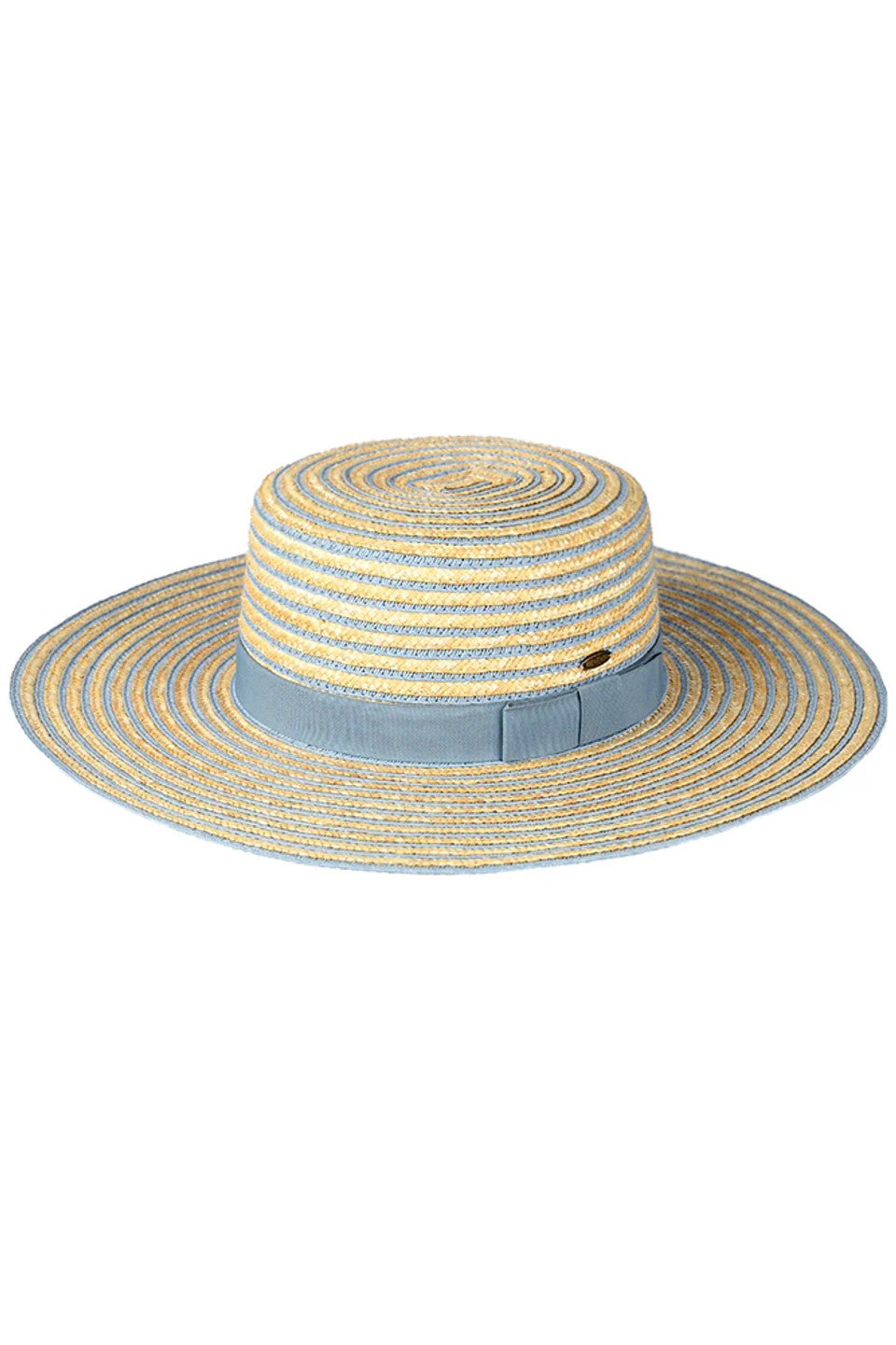 C.C Stripe Pattern Boater Sun Hat - Image 2