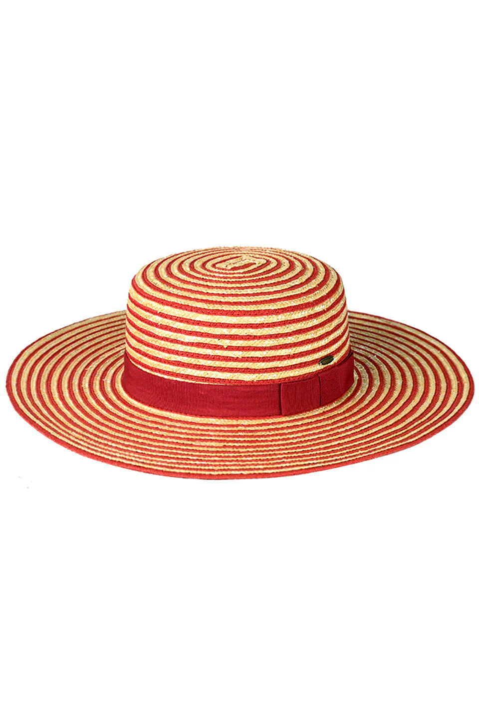 C.C Stripe Pattern Boater Sun Hat - Image 4