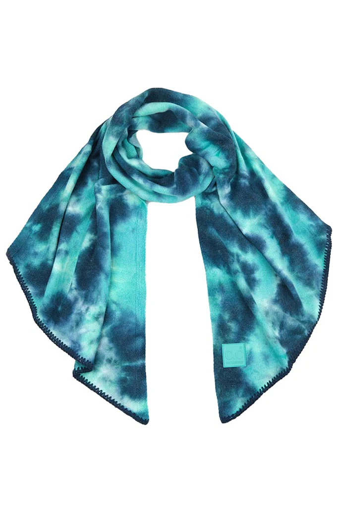 C.C Tie Dye Bias Cut Scarf With Rubber Patch - Image 4