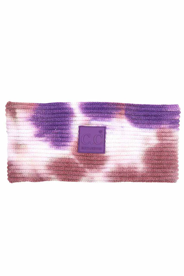 C.C Tie Dye Headband With Rubber Patch Headwrap Earmuffs - Image 9