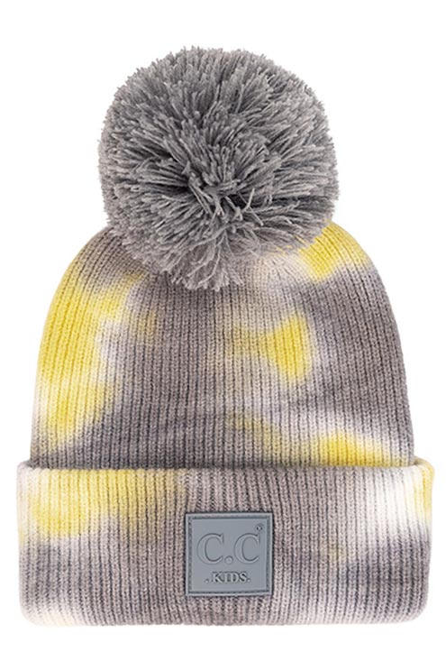 C.C Tie Dye Kids Beanie With C C Rubber Patch And Yarn Pom - Image 8