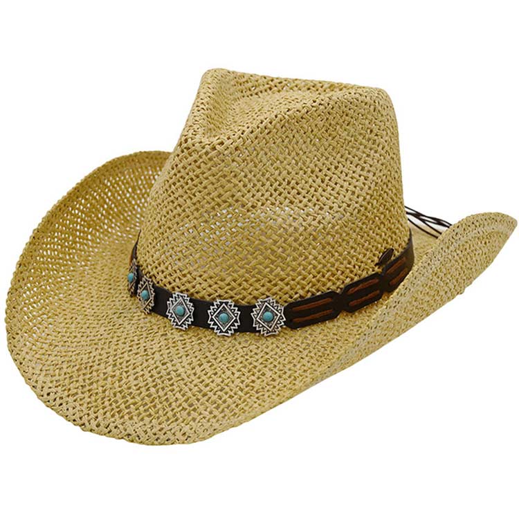 C.C Turquoise Charm Trim Cowboy Hat - Image 4