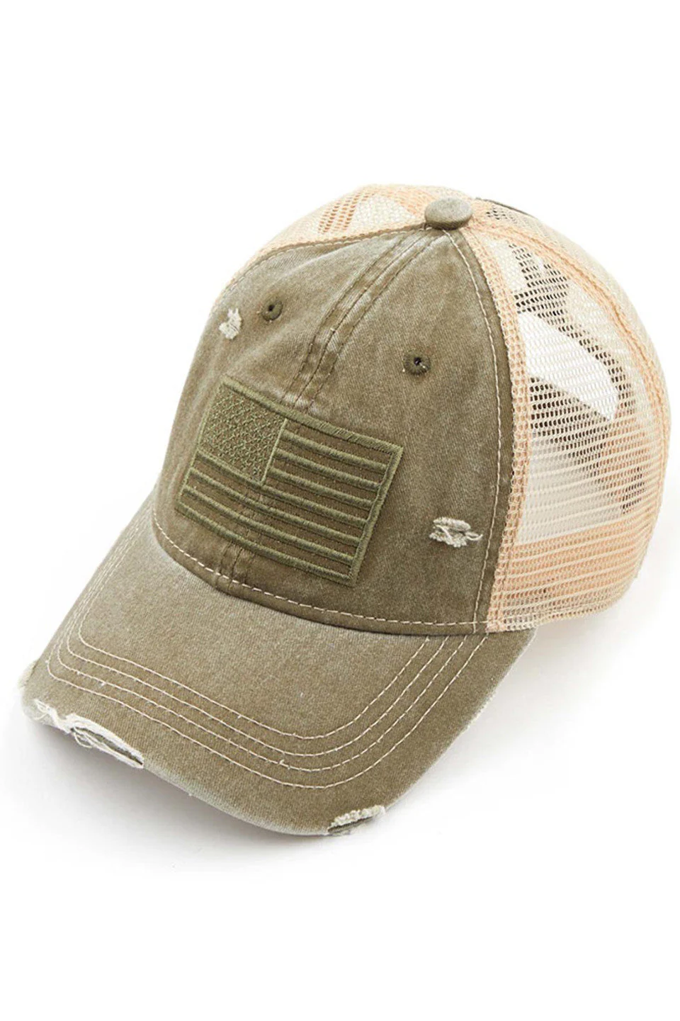 C.C U.S.A EMBROIDERY American Flag PONYCAP - Image 4