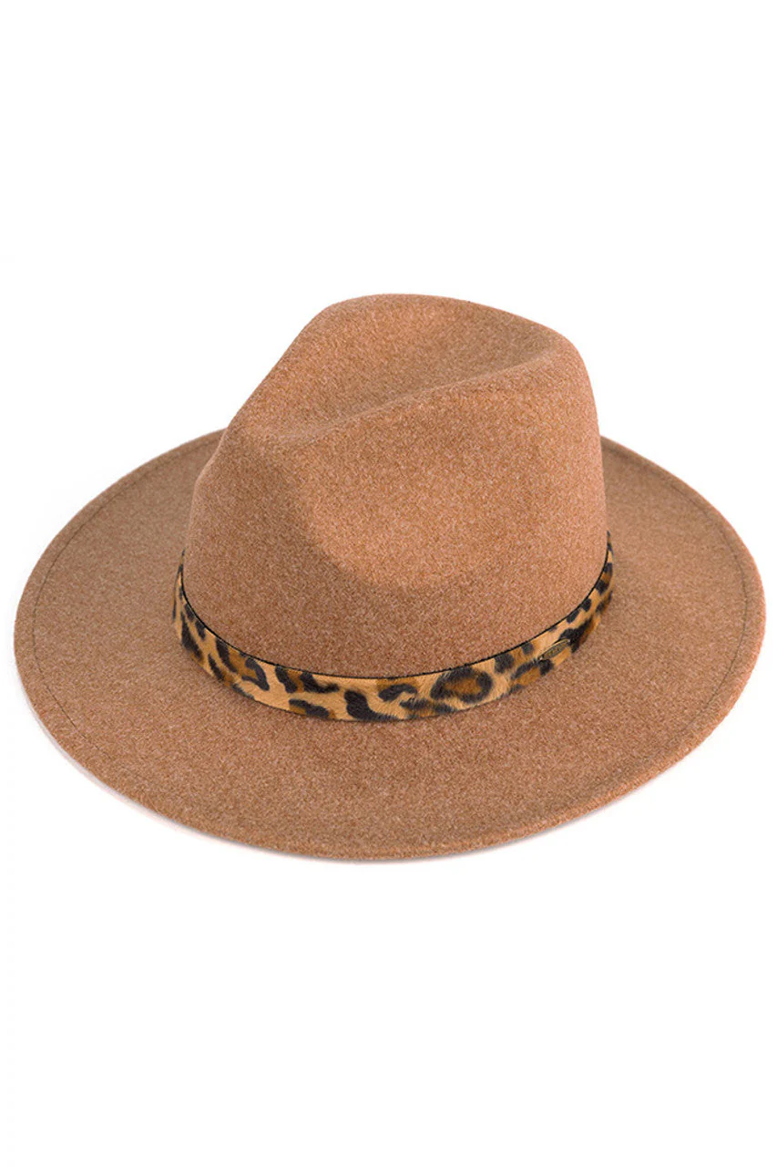 C.C Vegan Felt Heather Color Leopard Hat - Image 2