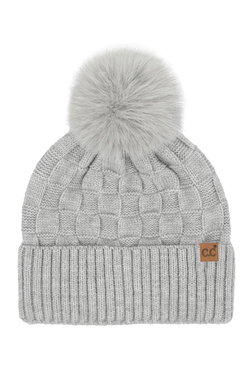 C.C Weaving Texture Knit Pom Beanie - Image 5