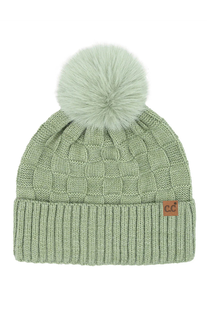 C.C Weaving Texture Knit Pom Beanie - Image 7