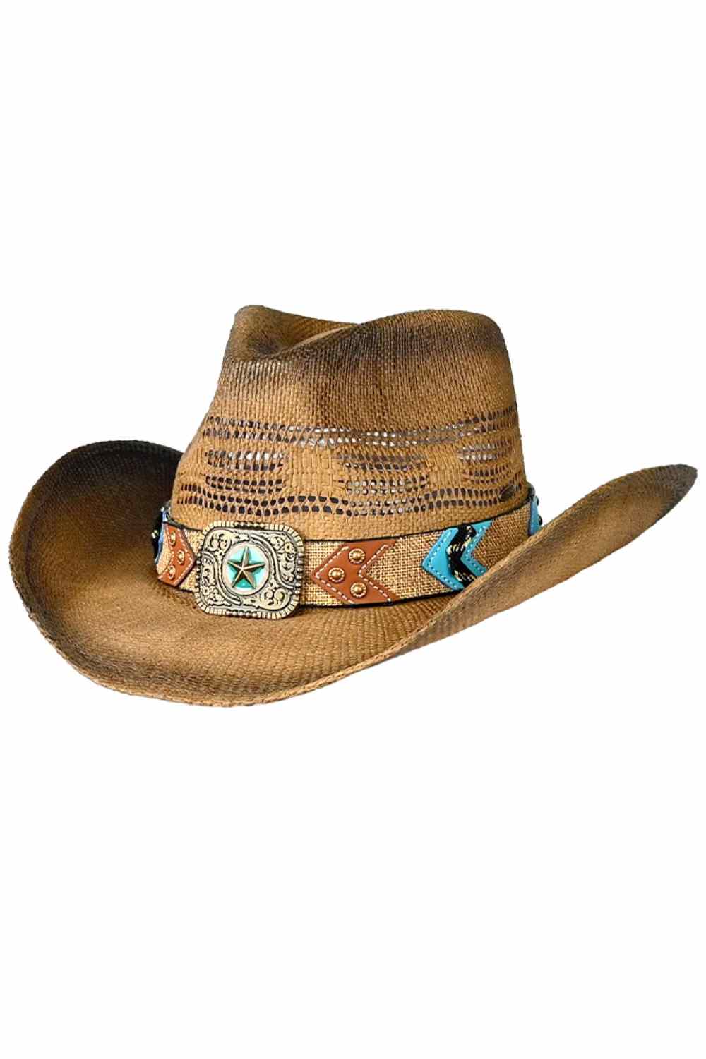 C.C Western Pattern Vegan Patch Band Cowboy Hat - Image 3