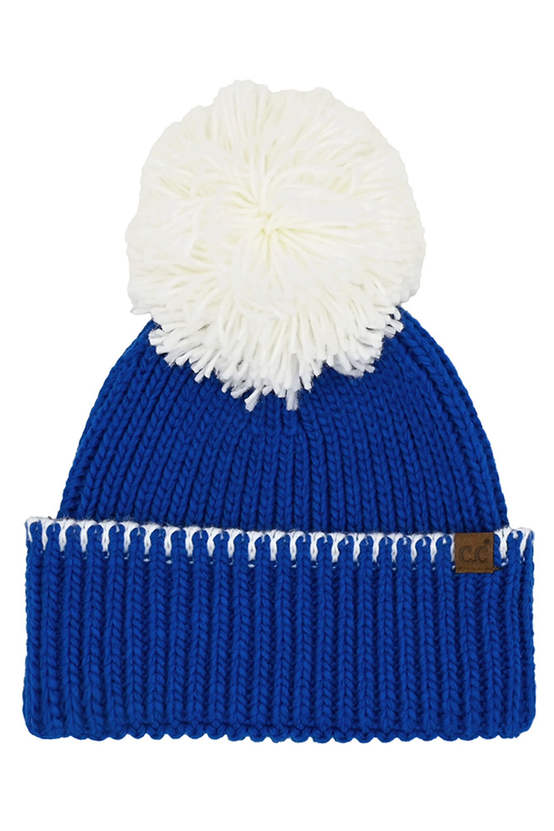 C.C Yarn Pom Game Day Team Stitch Point Beanie - Image 2