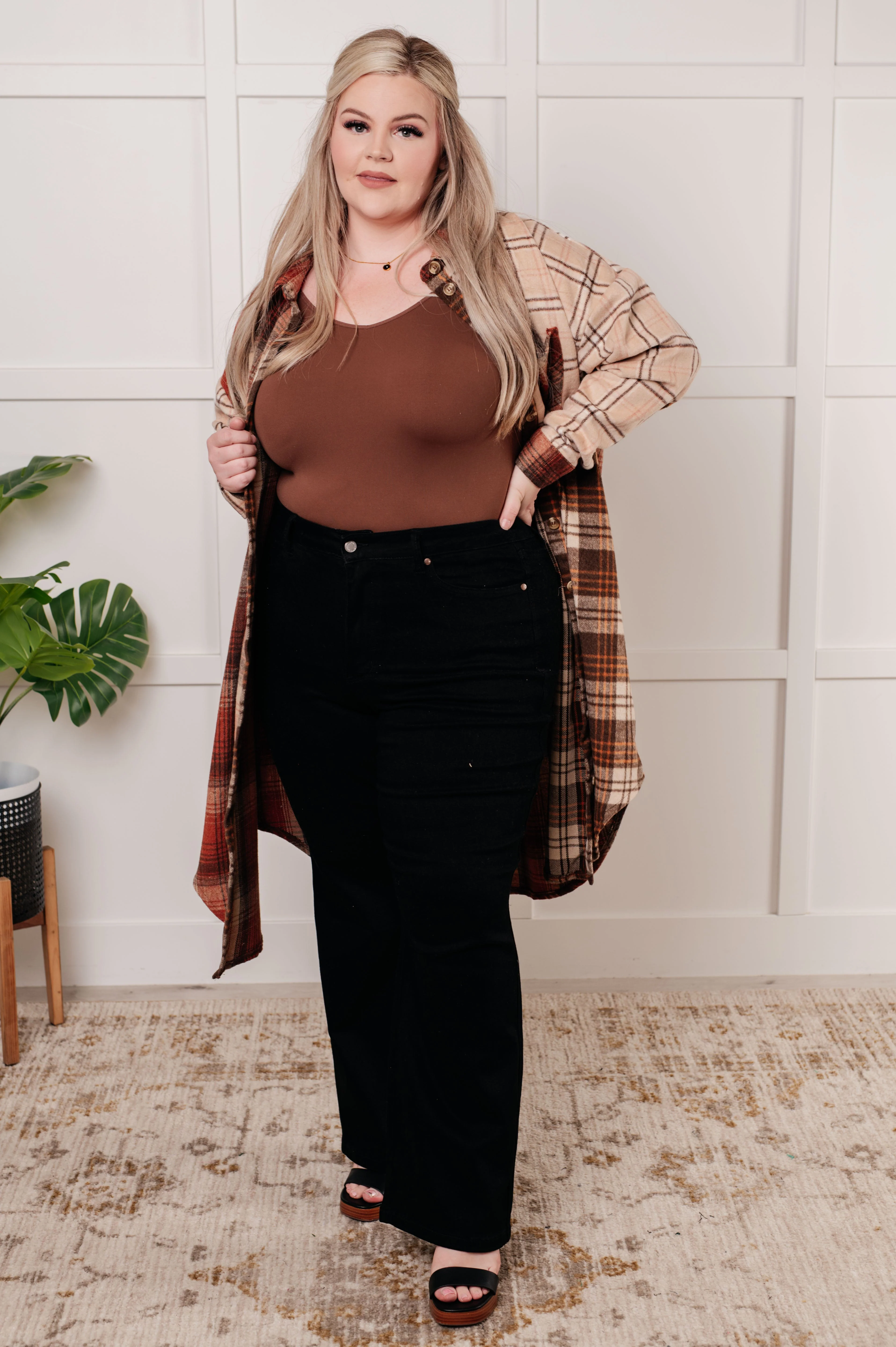 Cabin Fever Flannel Plaid Oversized Shacket - Image 3