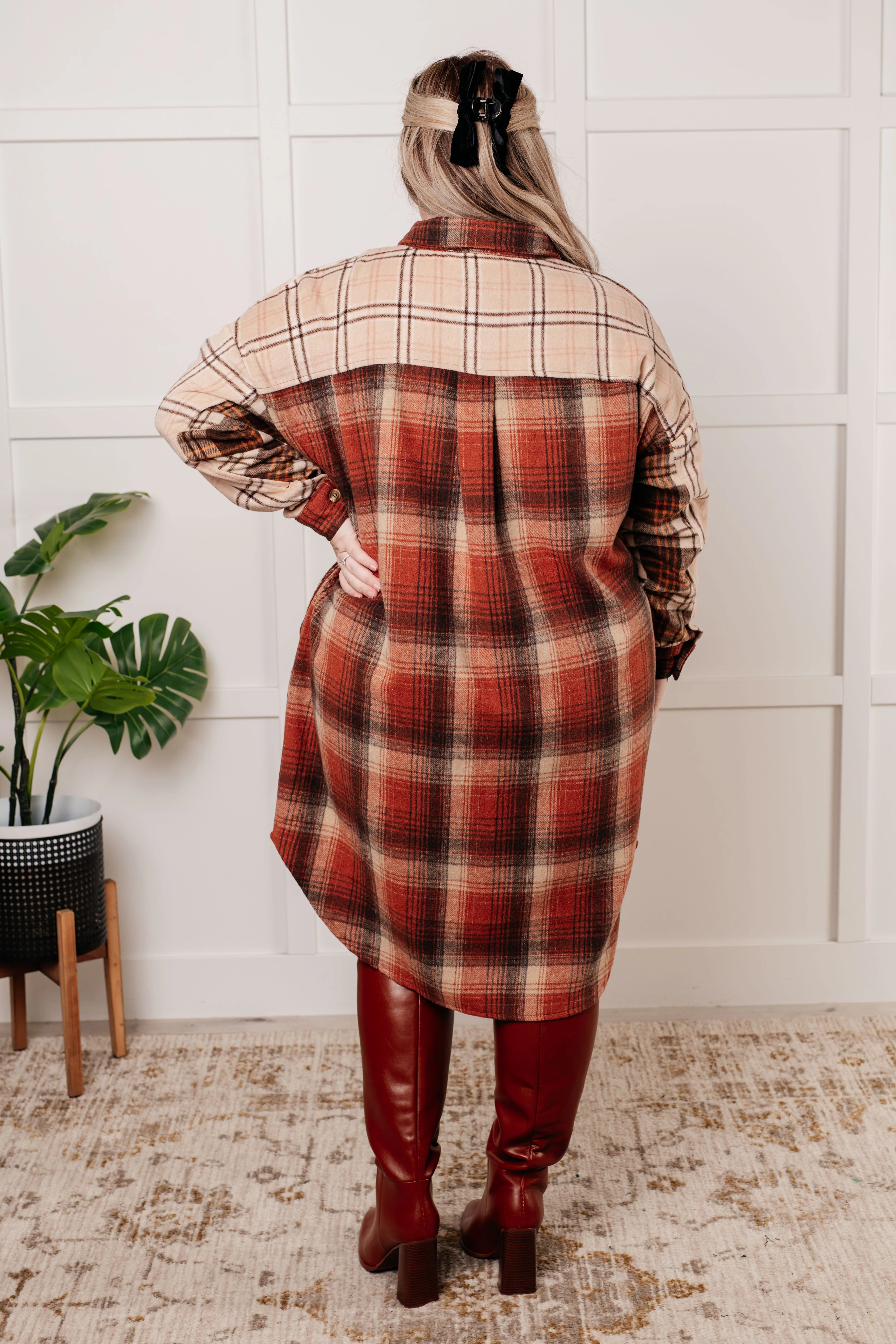 Cabin Fever Flannel Plaid Oversized Shacket - Image 7
