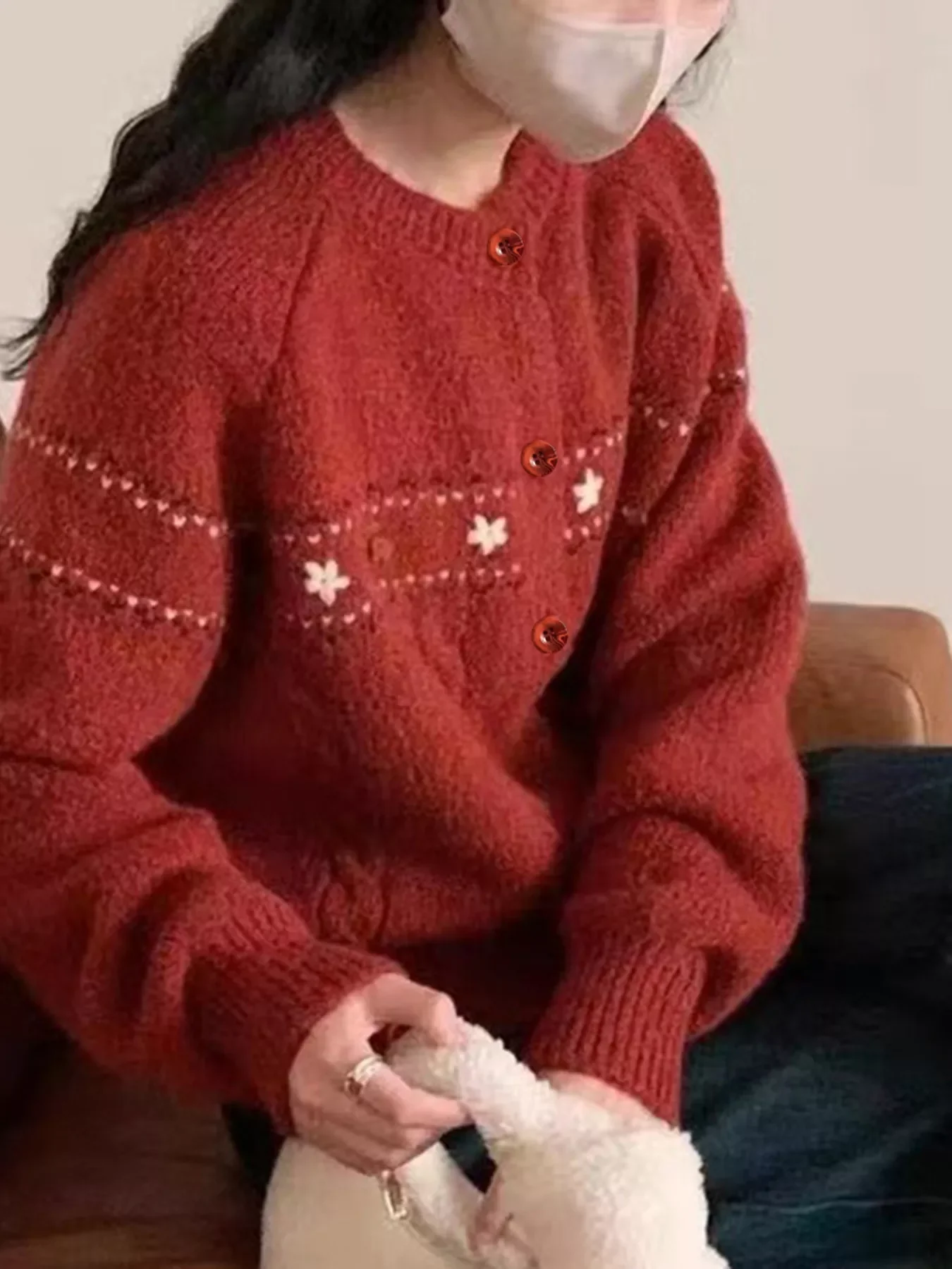 Cable Knit Button Up Cardigan - Image 10