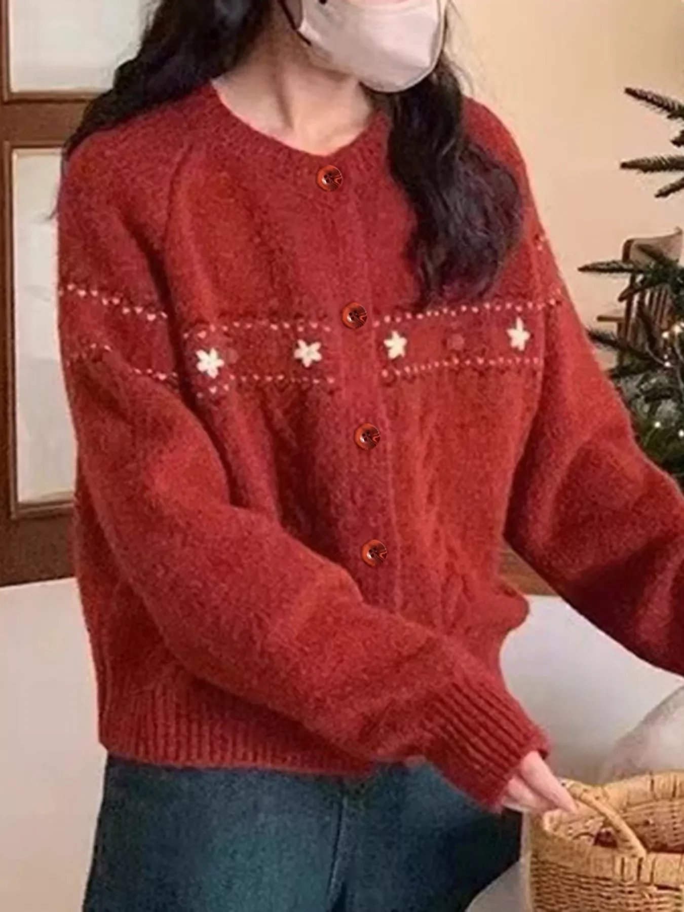 Cable Knit Button Up Cardigan - Image 11