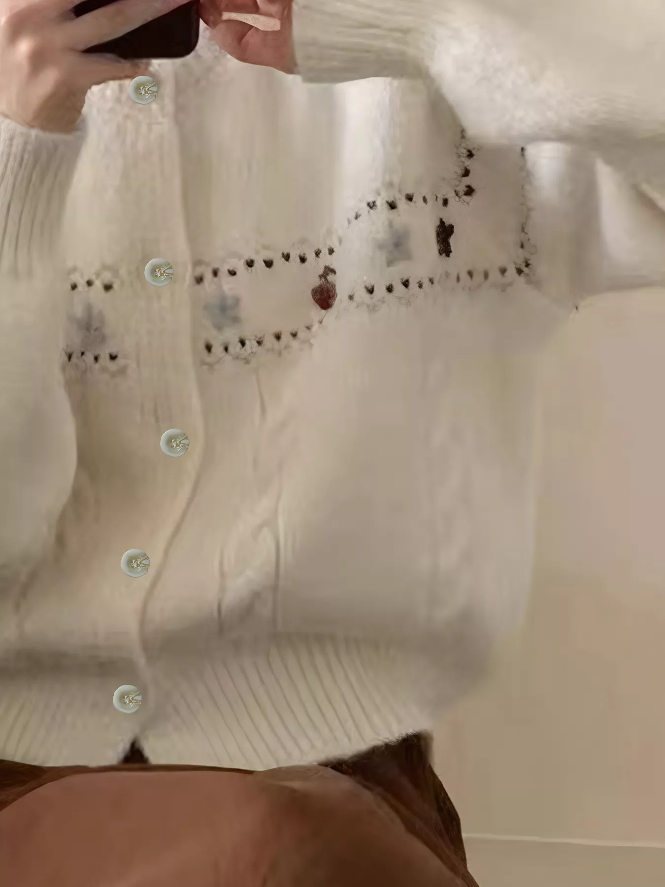 Cable Knit Button Up Cardigan - Image 7