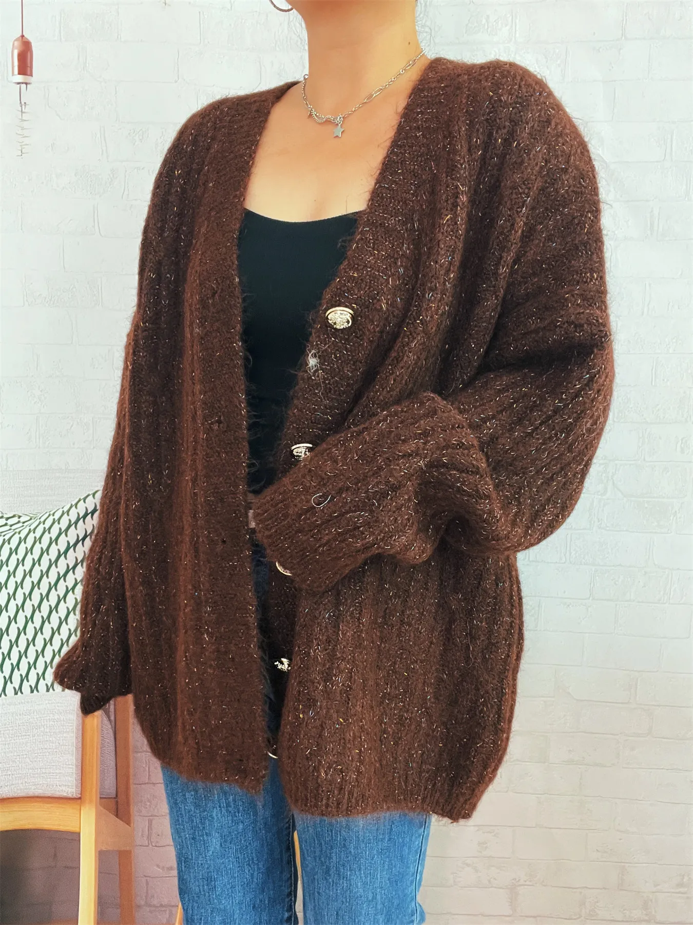 Cable Knit Button-Up Cardigan - Image 15