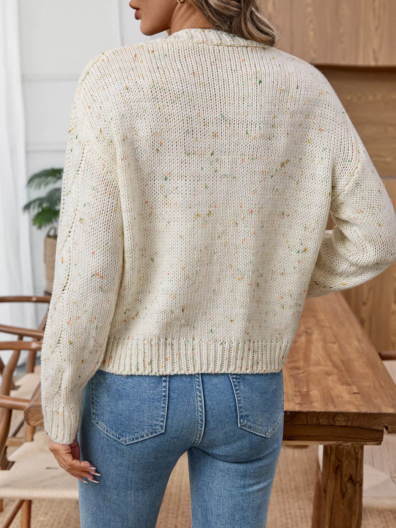 Cable Knit Button-Up Cardigan - Image 5