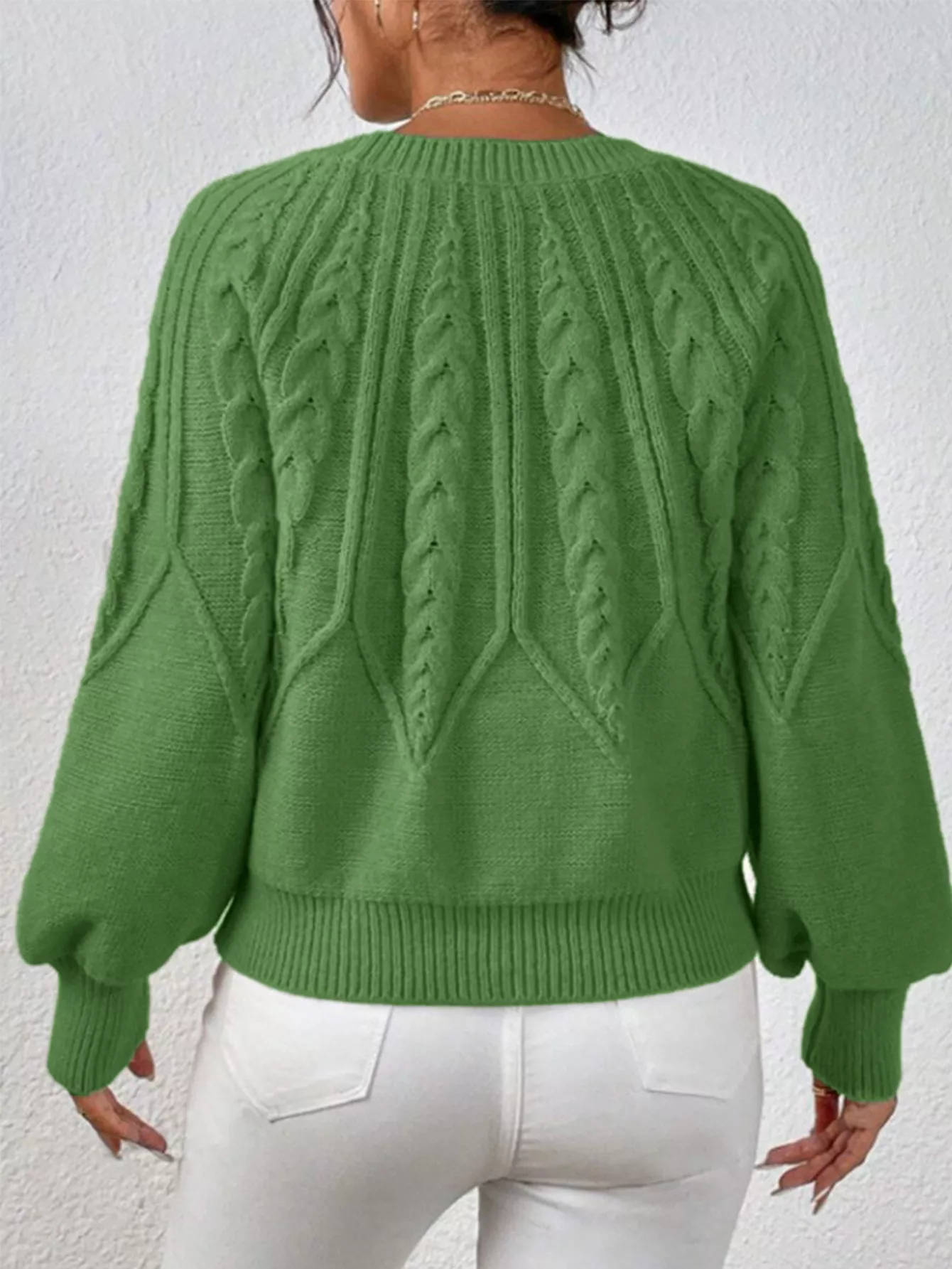 Cable Knit Long Sleeve Sweater - Image 30