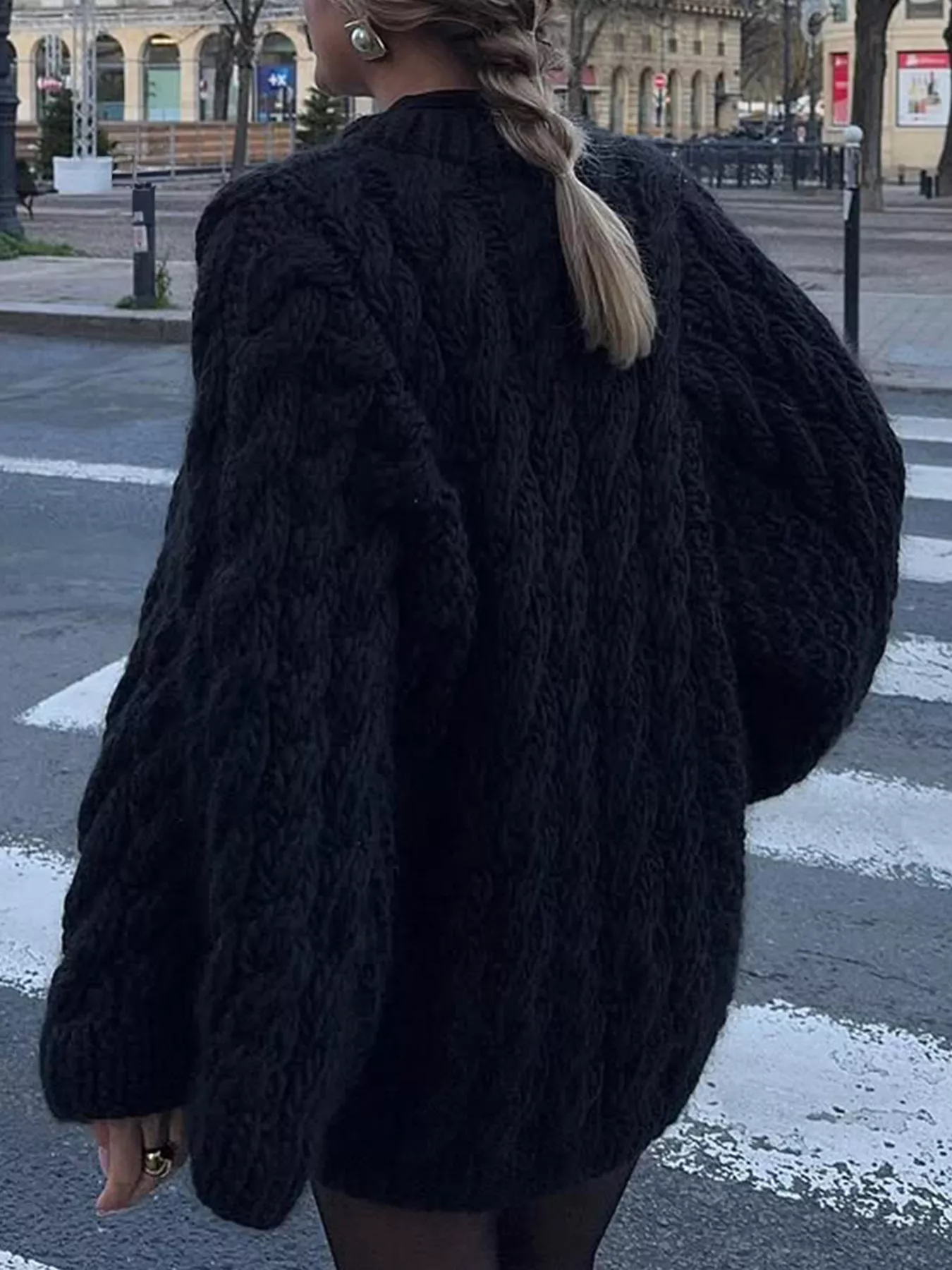 Cable Knit Round Neck Sweater - Image 11
