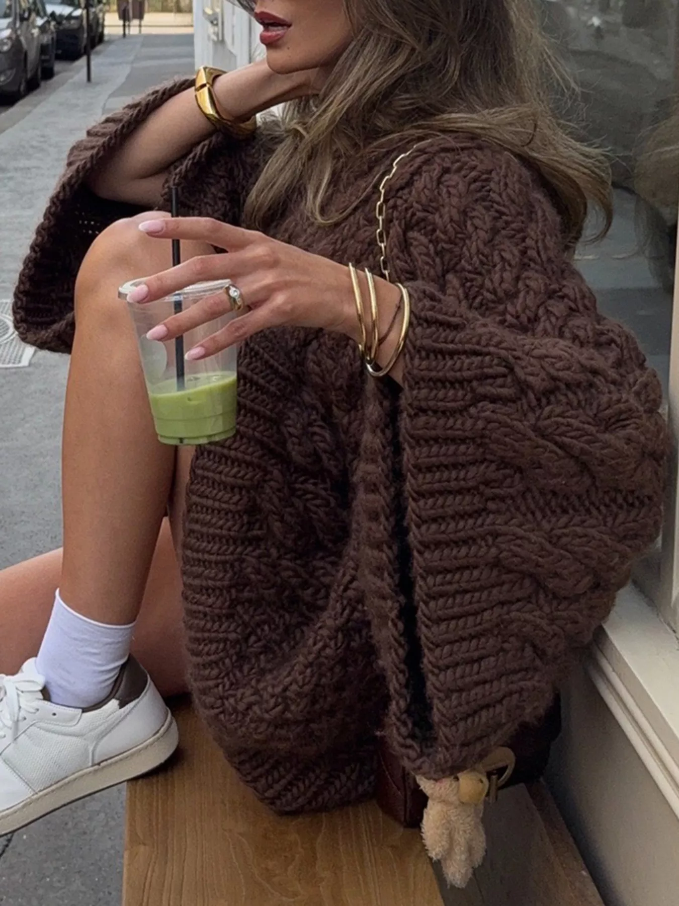 Cable Knit Round Neck Sweater - Image 14