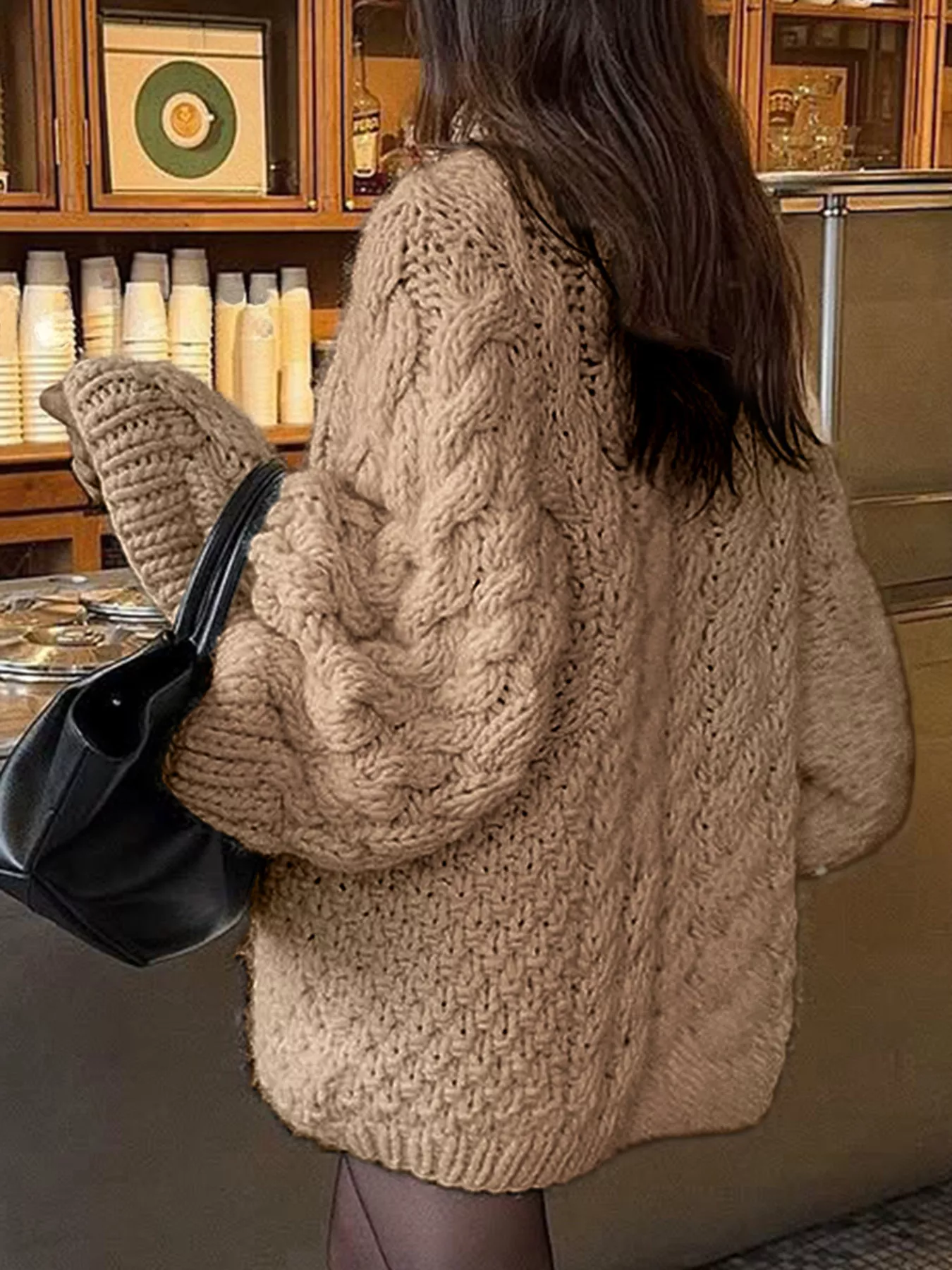 Cable Knit Round Neck Sweater - Image 7
