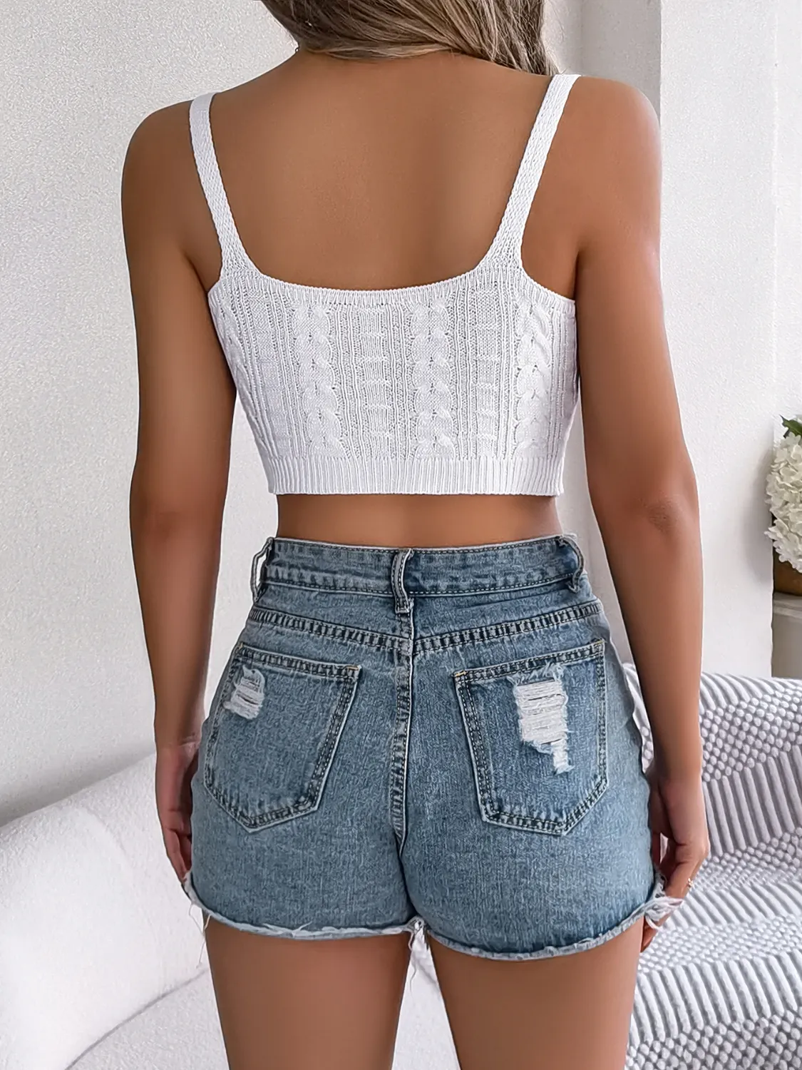 Cable-Knit Short Cami - Image 12