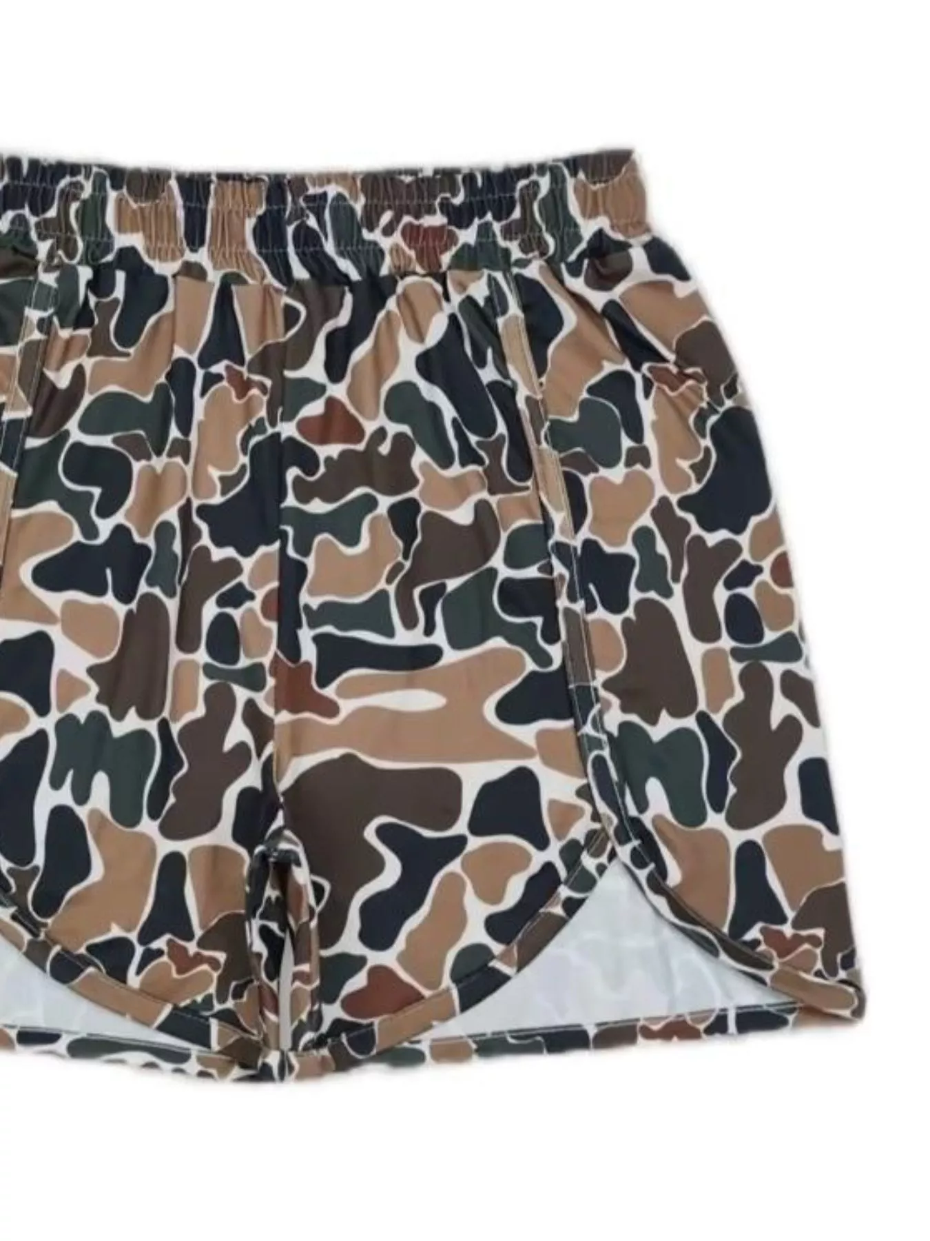 Camo Print Elastic Waist Shorts - Image 7