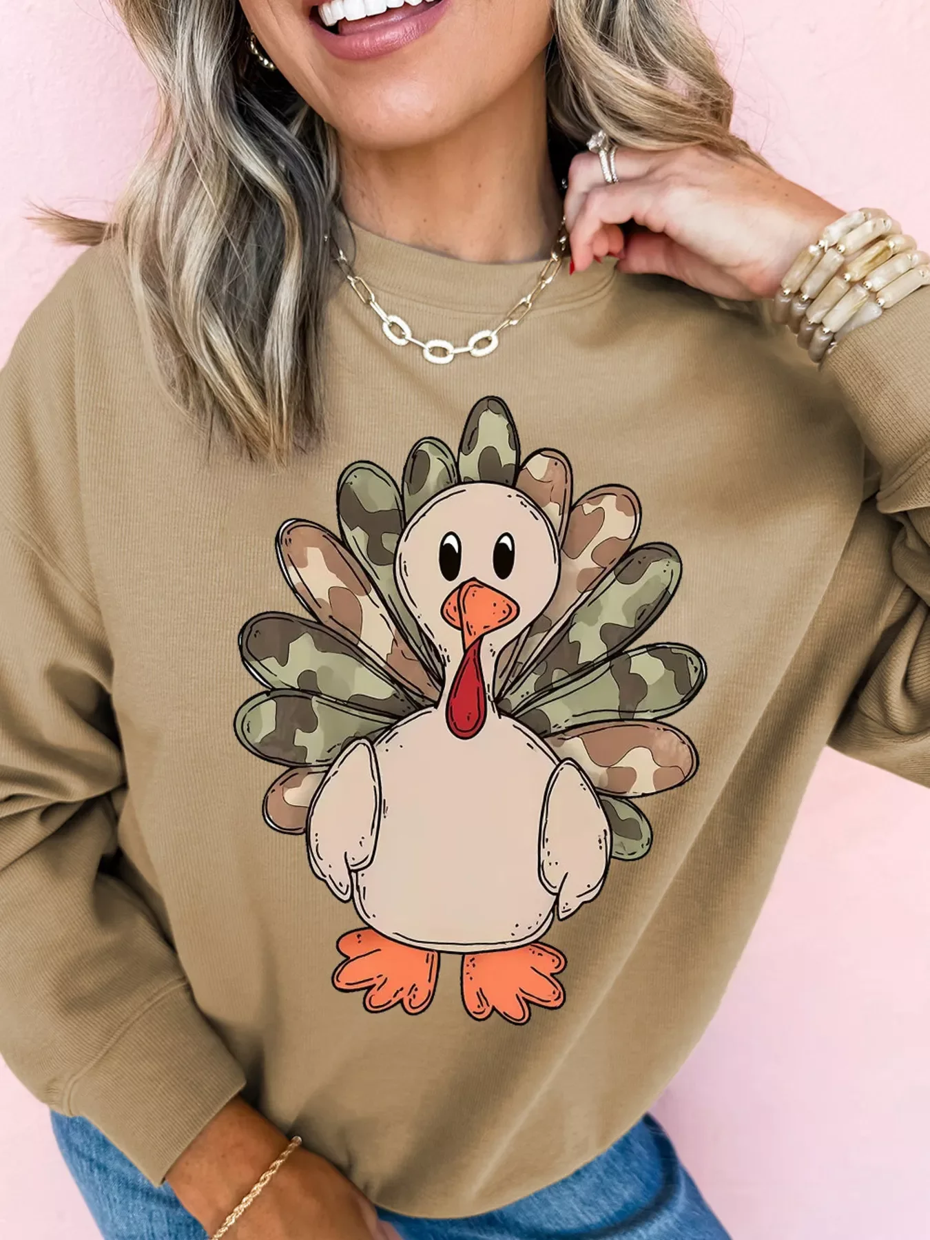 Camouflage Turkey Halloween Graphic Sweatshirt