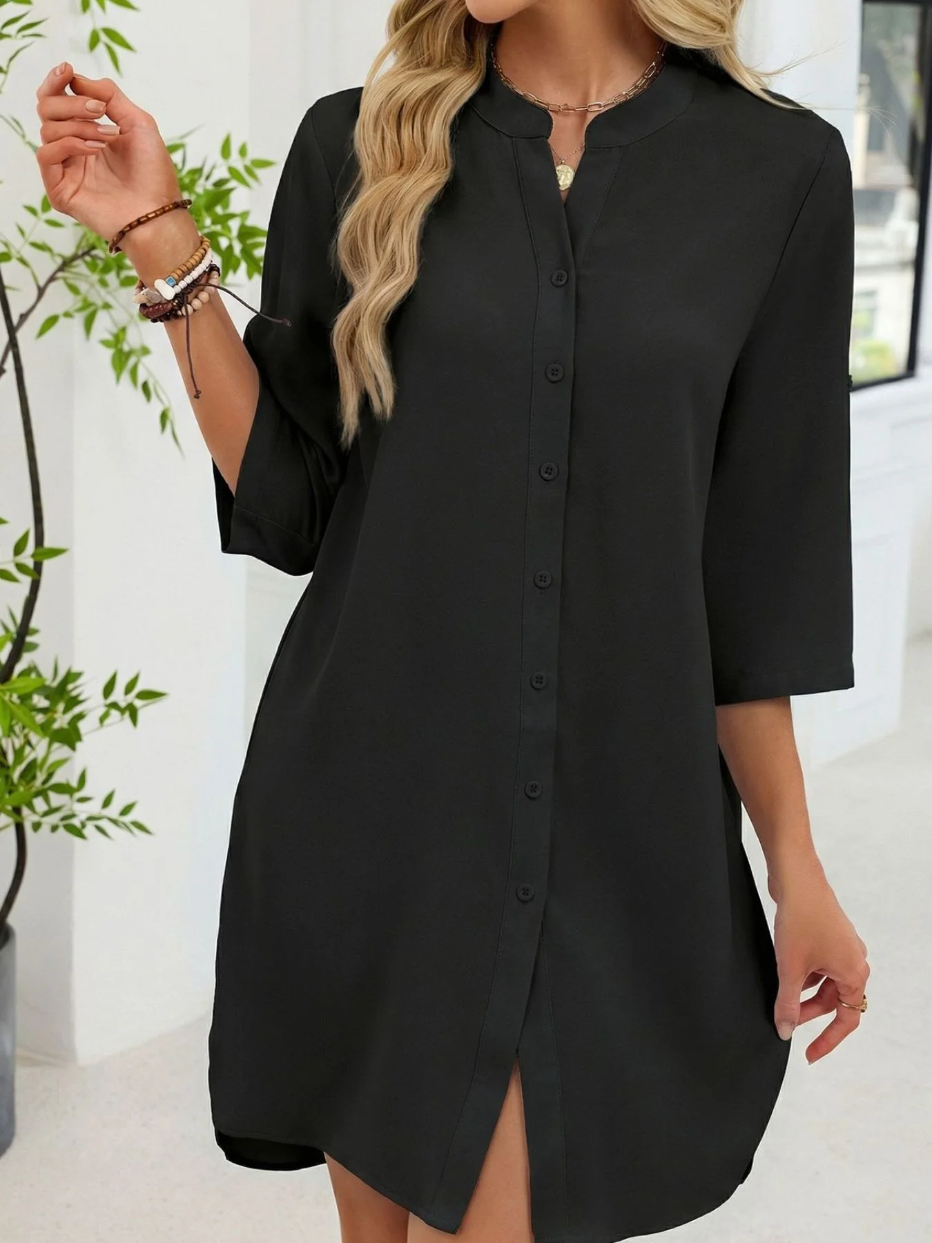 Casual Button-Down Shirt Dress - Image 11