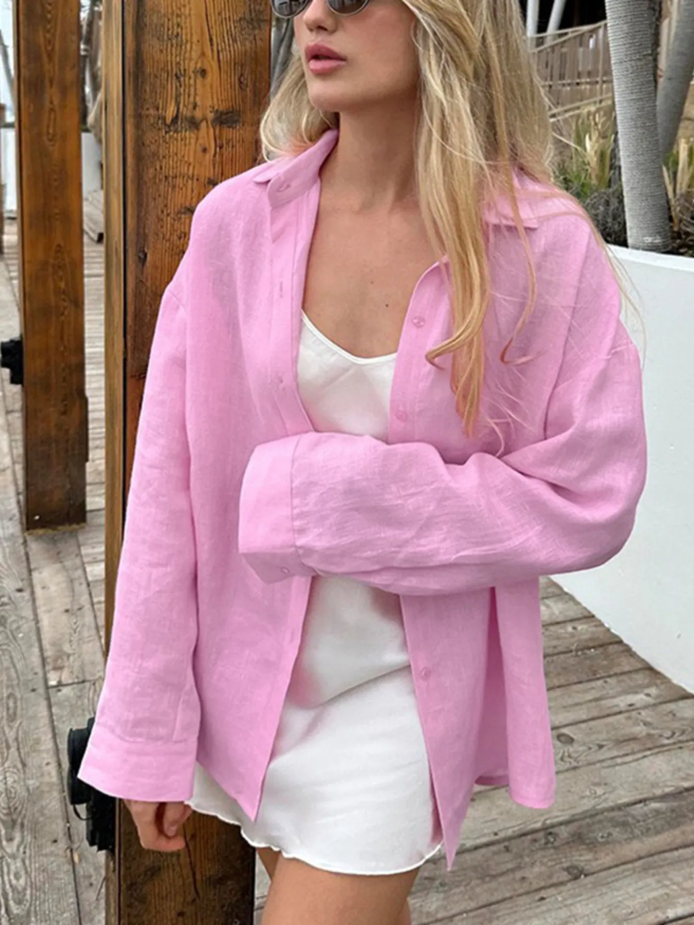Casual Button-Up Long Sleeve Shirt - Image 4