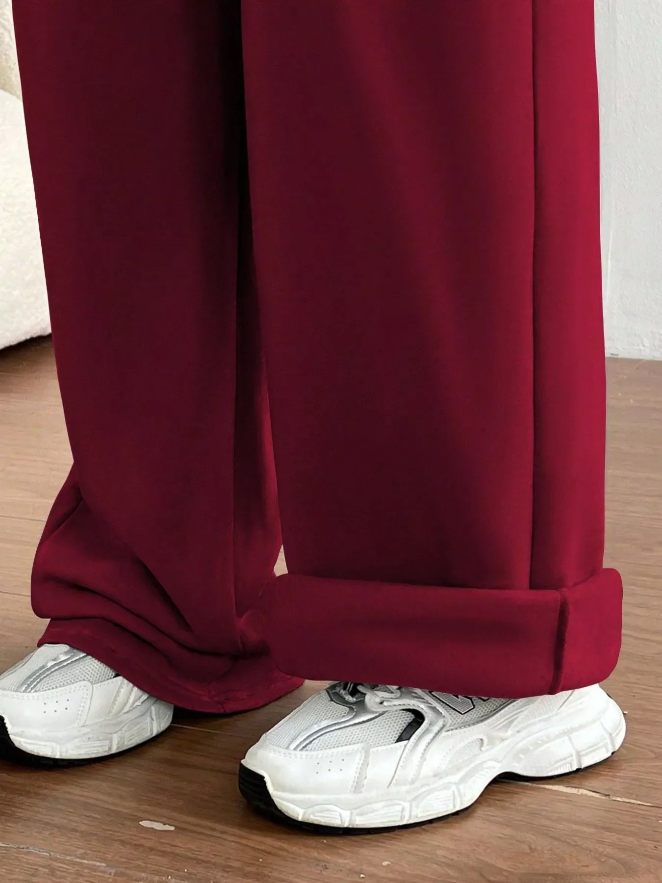 Casual Drawstring High Waist Wide Leg Sweatpants - Image 21