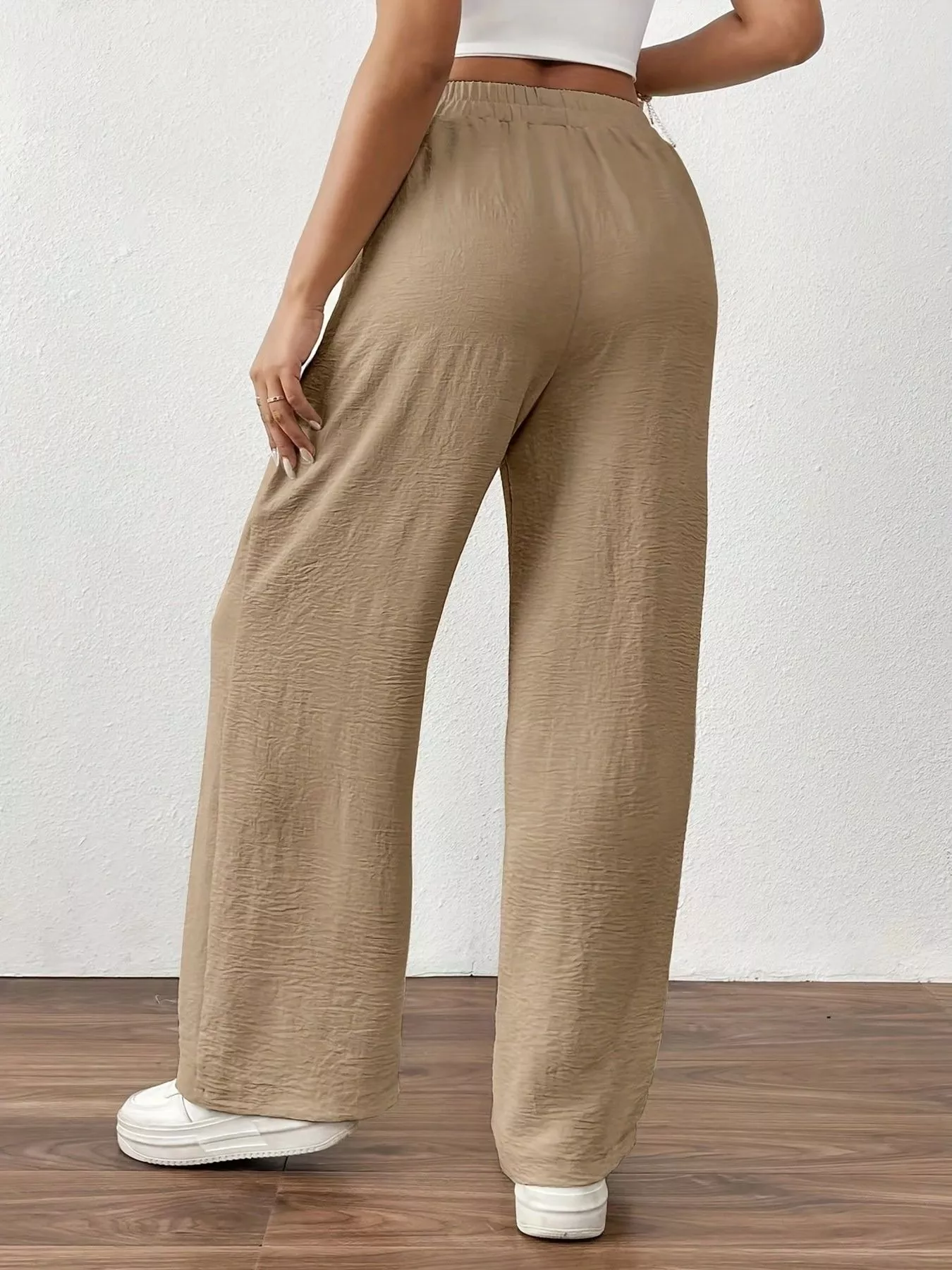 Casual Drawstring Wide Leg Pants - Image 13