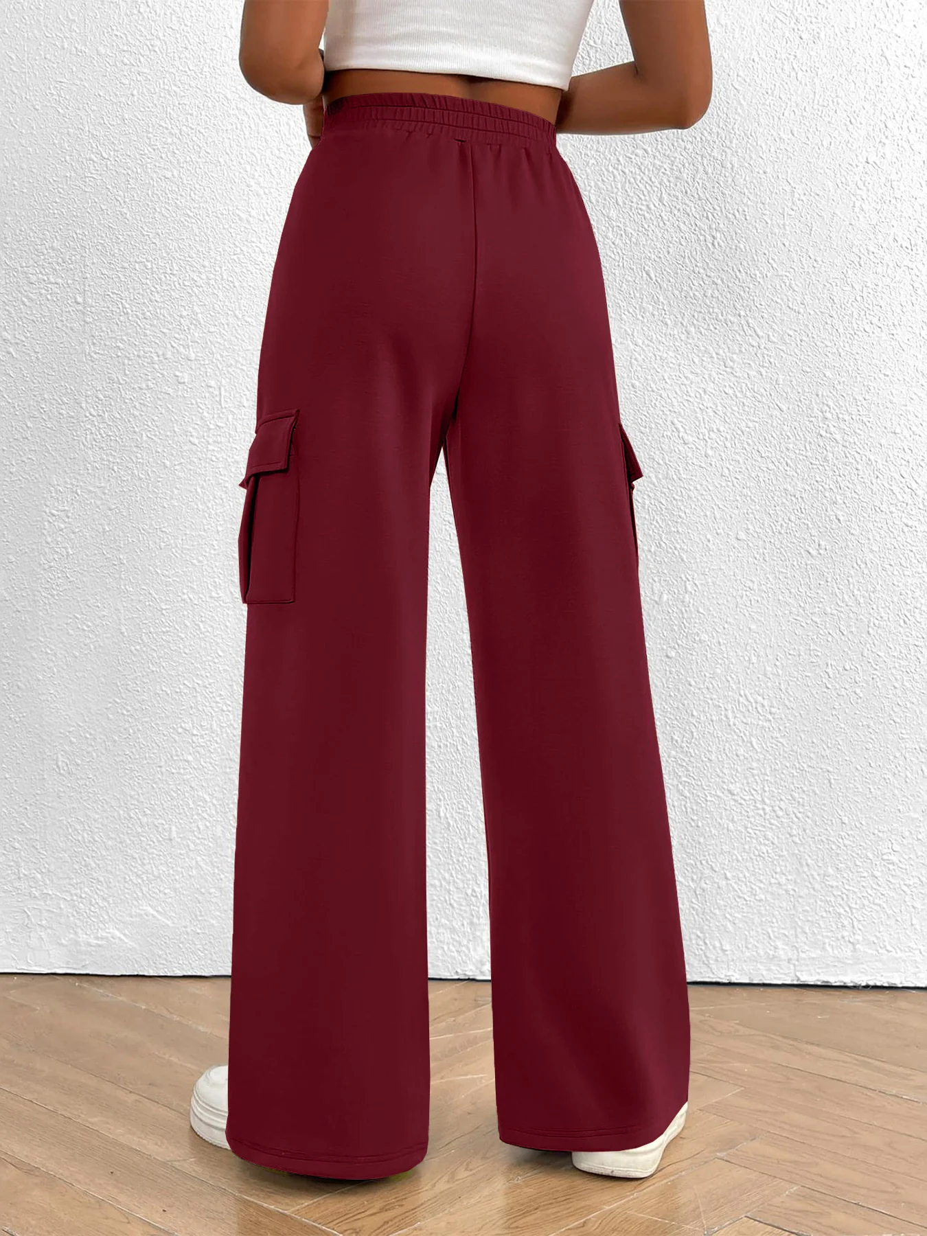 Casual High Waist Cargo Pants with Drawstring - Image 11