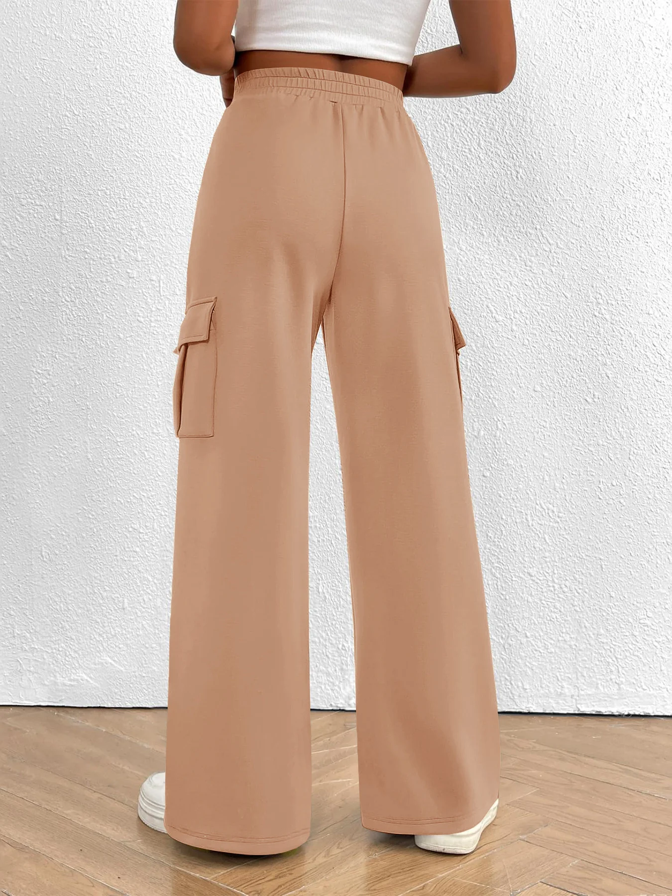 Casual High Waist Cargo Pants with Drawstring - Image 5