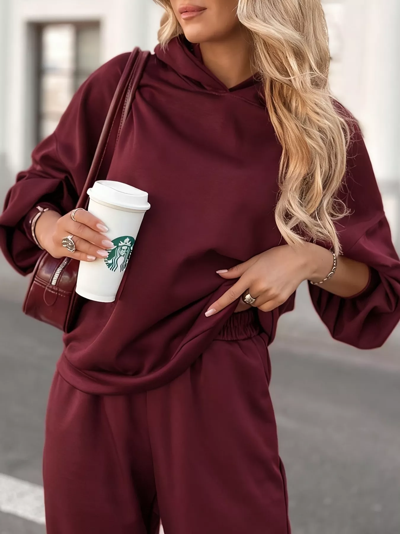 Casual Hoodie and Cropped Pants Set - Image 3