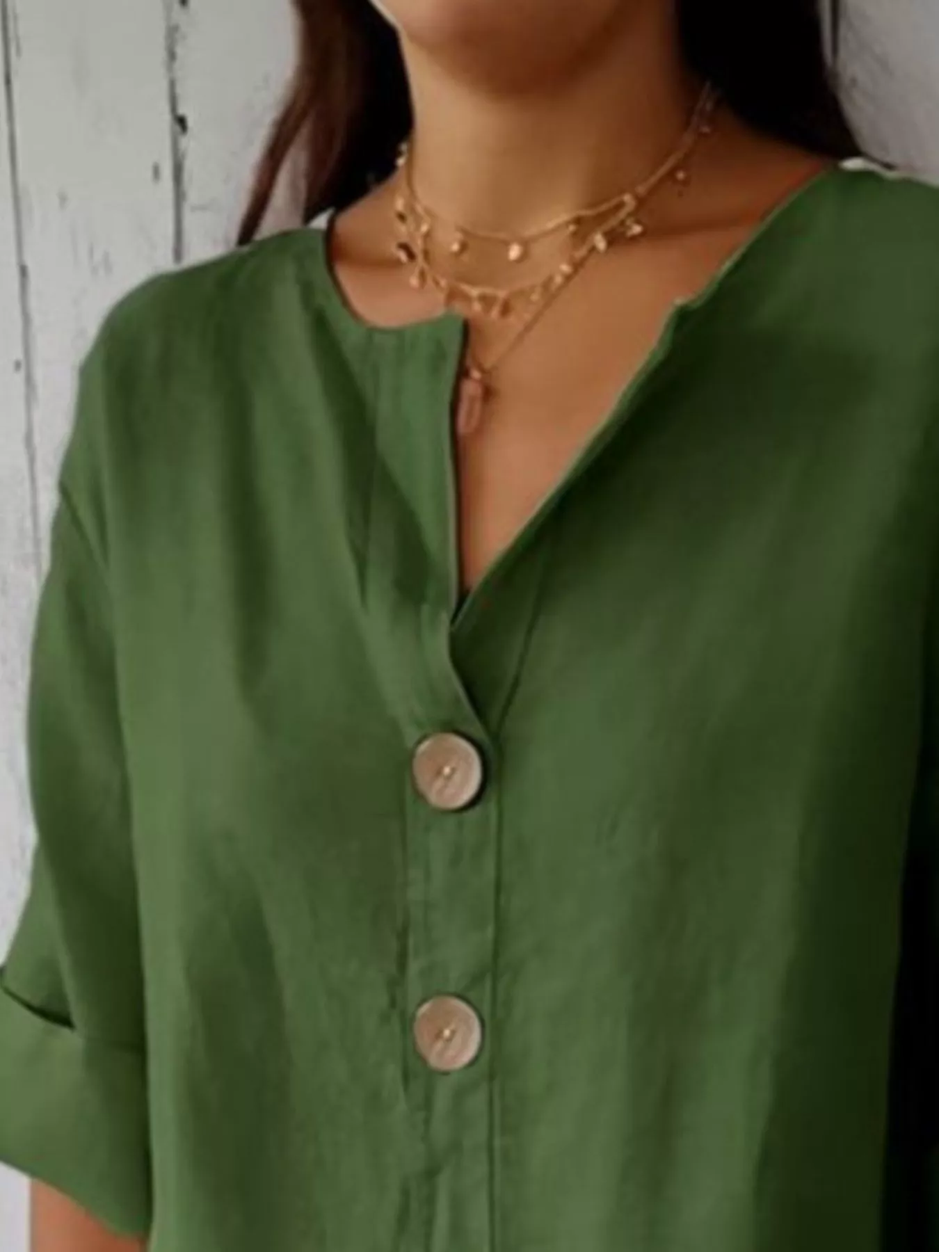 Casual Loose Button-Down Shirt - Image 14