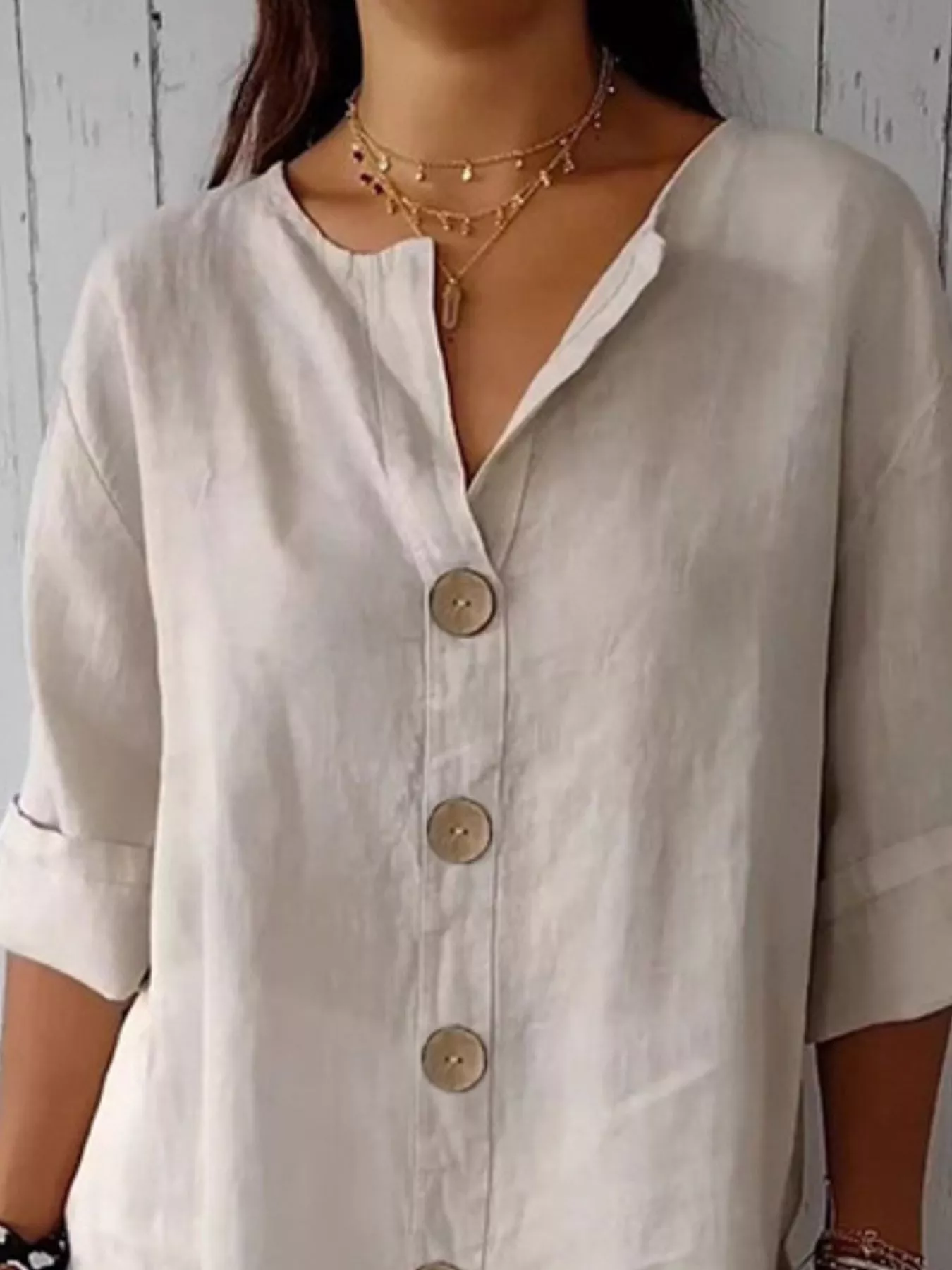 Casual Loose Button-Down Shirt - Image 2