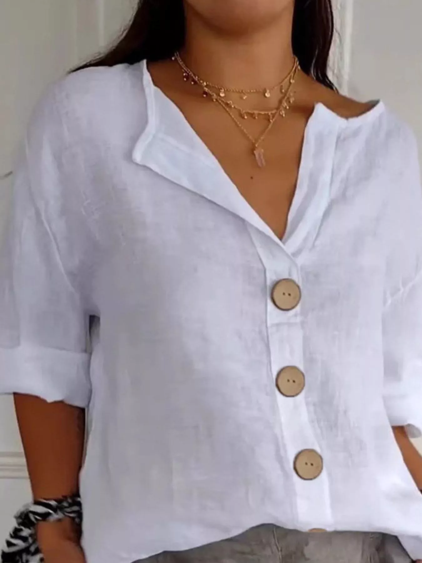 Casual Loose Button-Down Shirt - Image 5