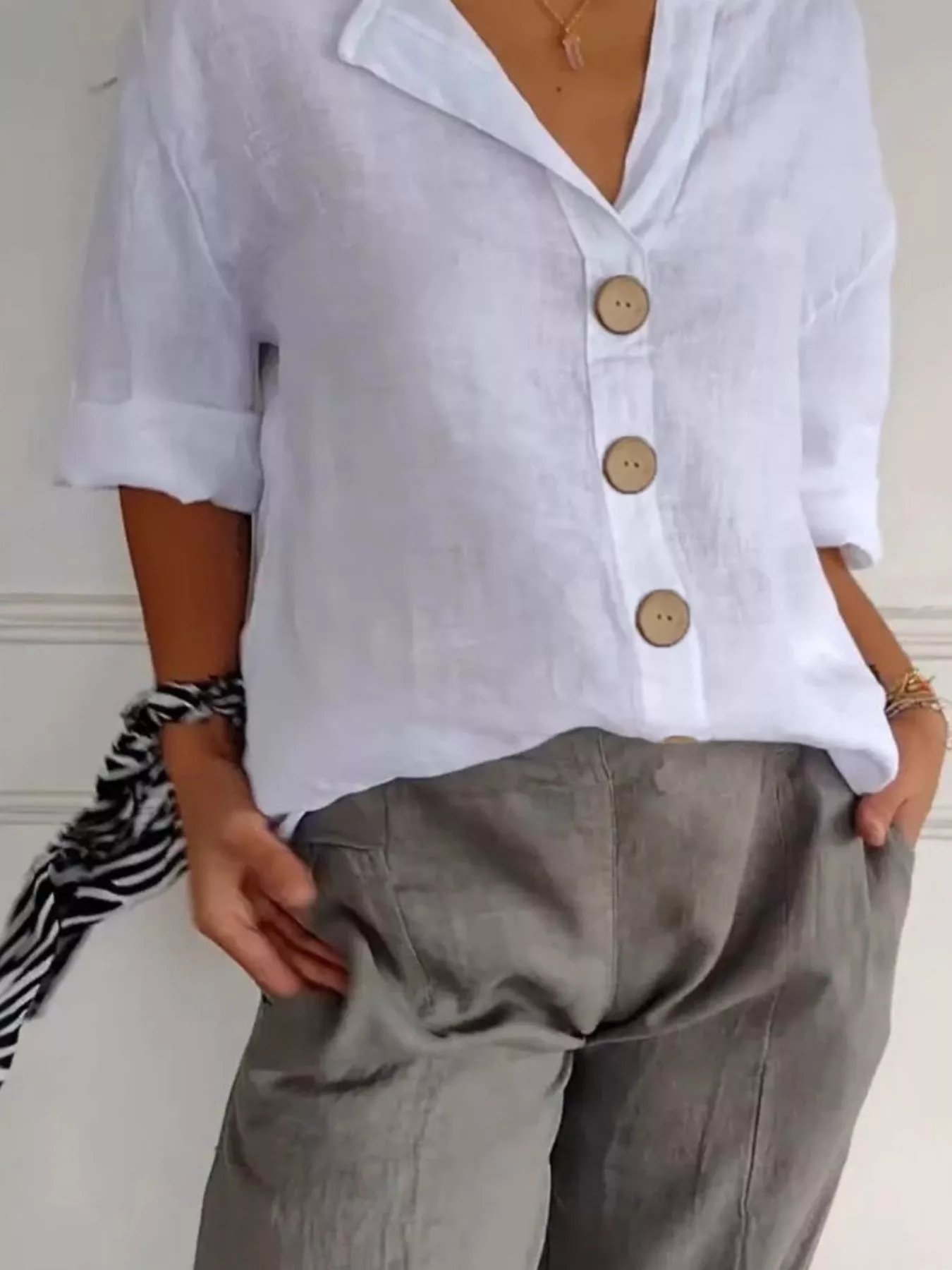 Casual Loose Button-Down Shirt - Image 6