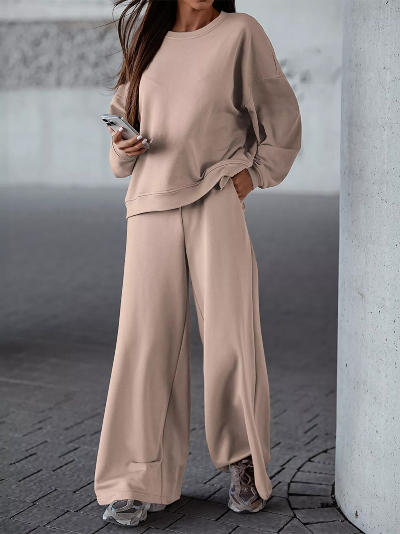Casual Loose Fit Top and Pants Two-Piece Set - Image 2